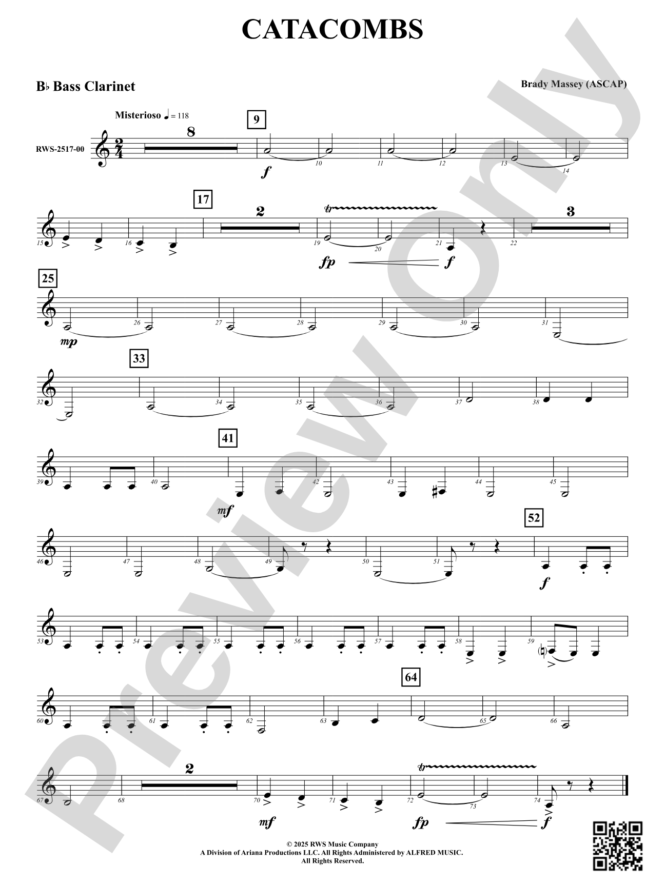 Catacombs: B-flat Bass Clarinet