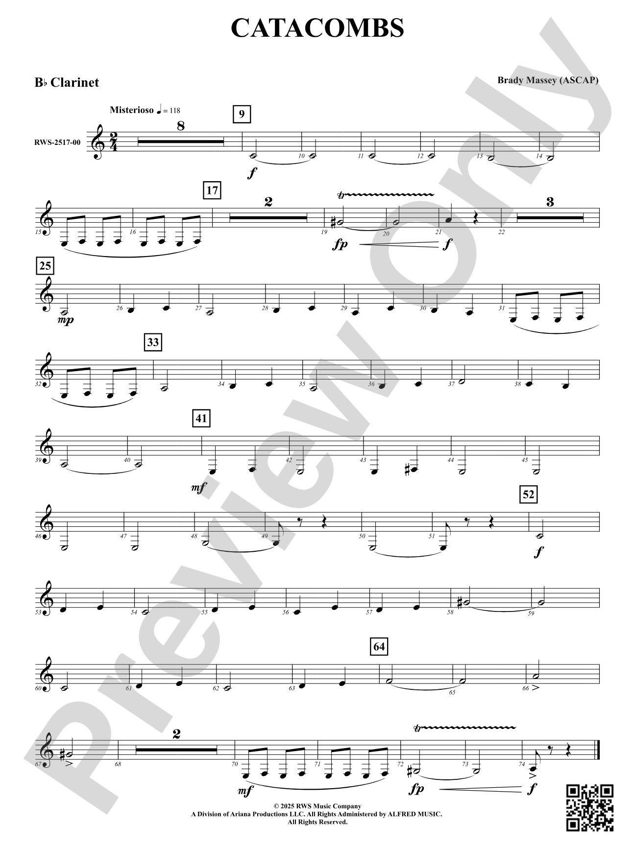 Catacombs: B-flat Clarinet