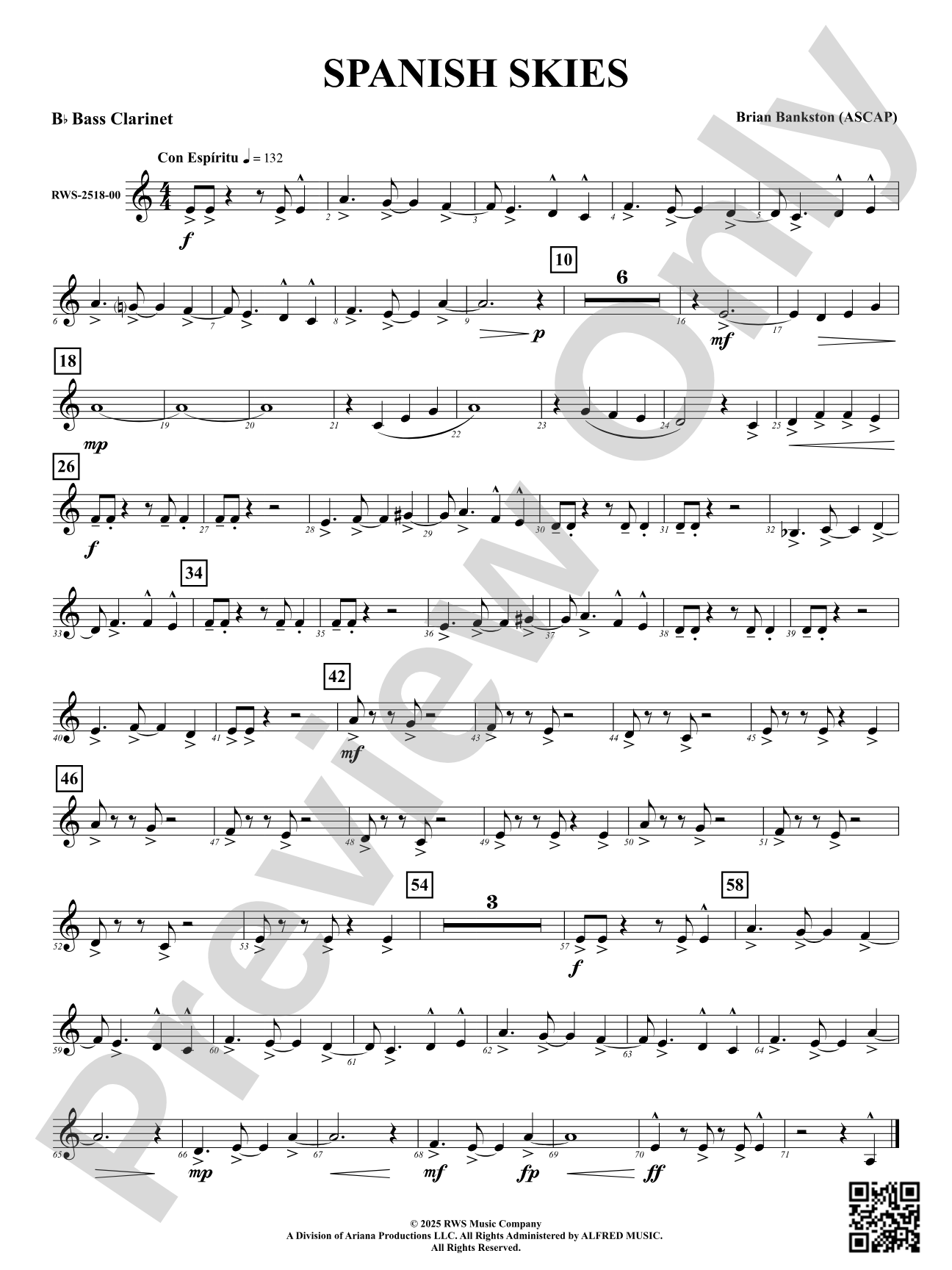 Spanish Skies: B-flat Bass Clarinet