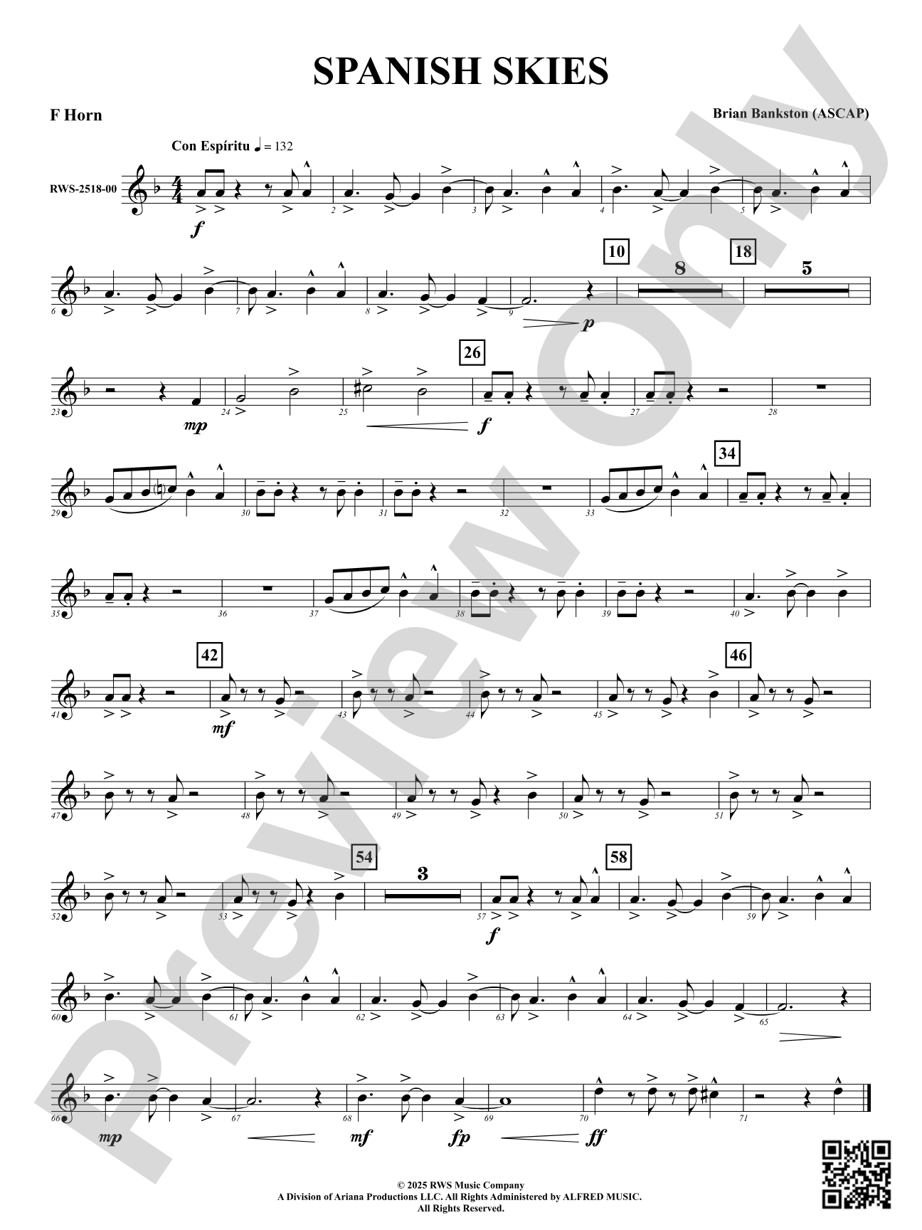 Spanish Skies: F Horn