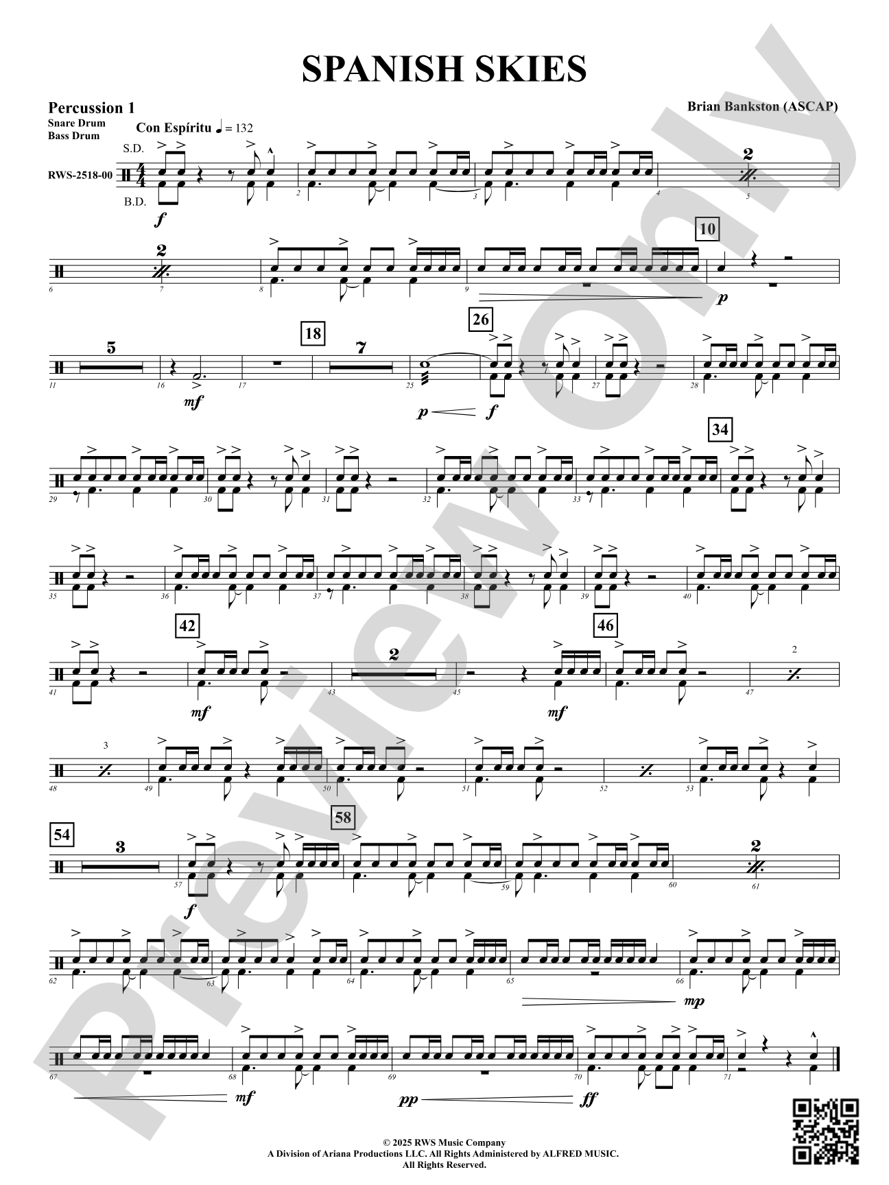 Spanish Skies: 1st Percussion