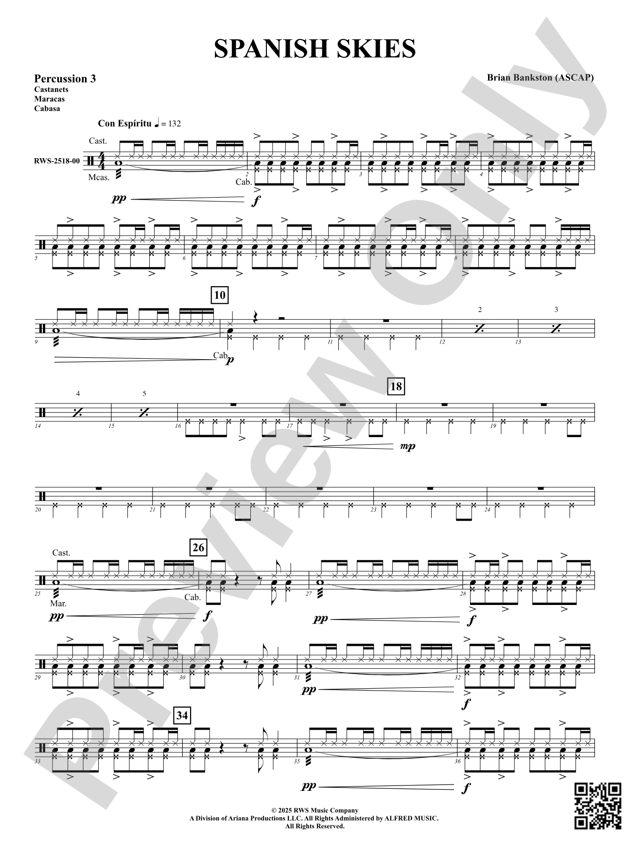 Spanish Skies: 3rd Percussion