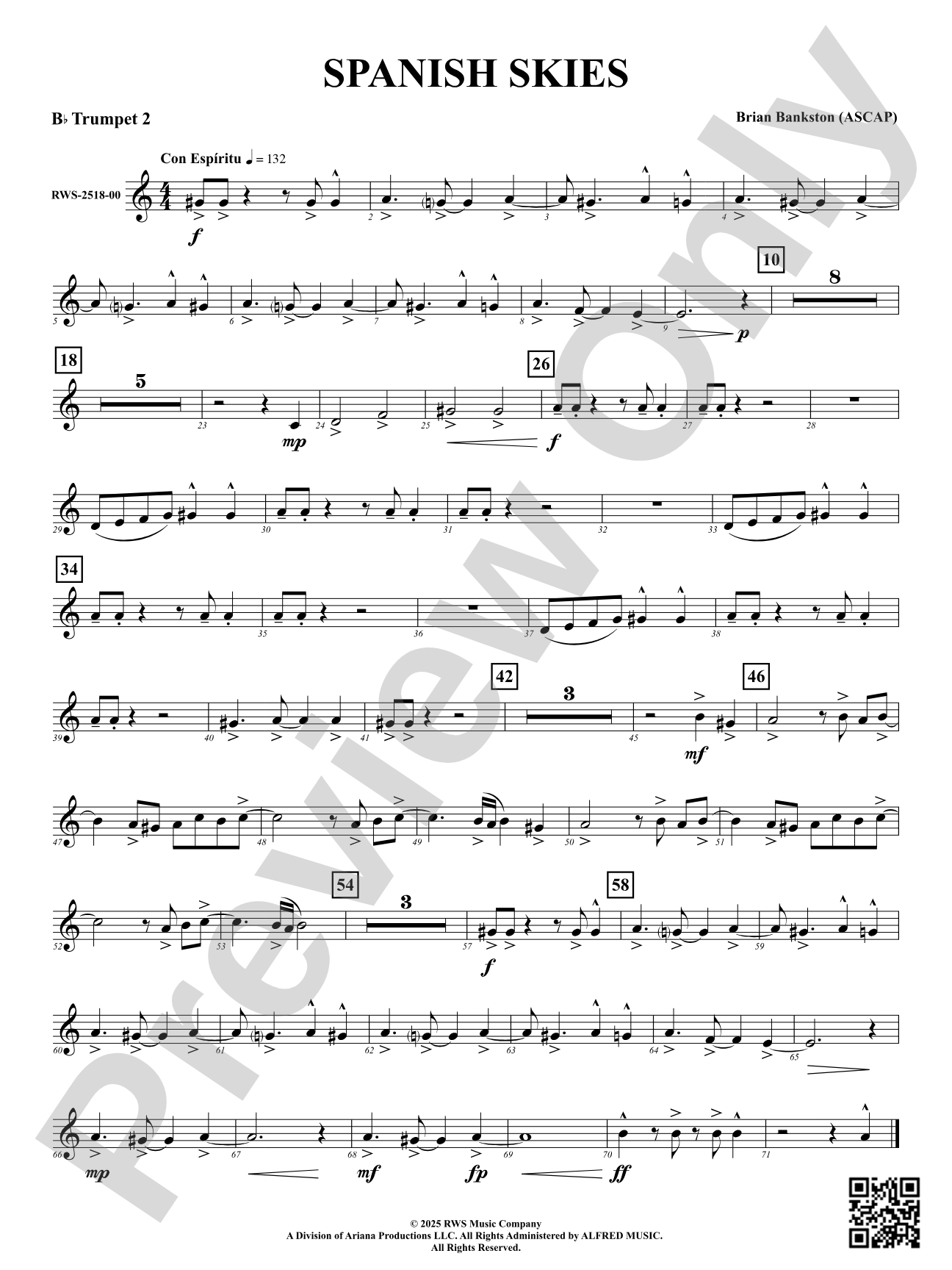 Spanish Skies: 2nd B-flat Trumpet