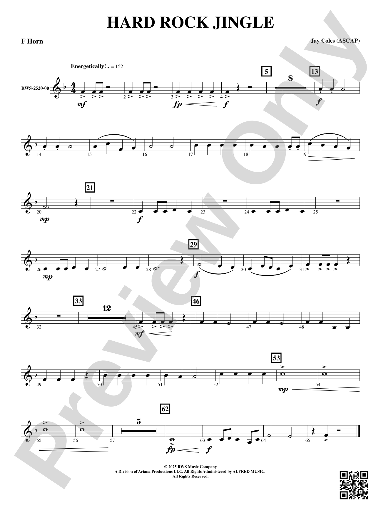 Hard Rock Jingle: F Horn