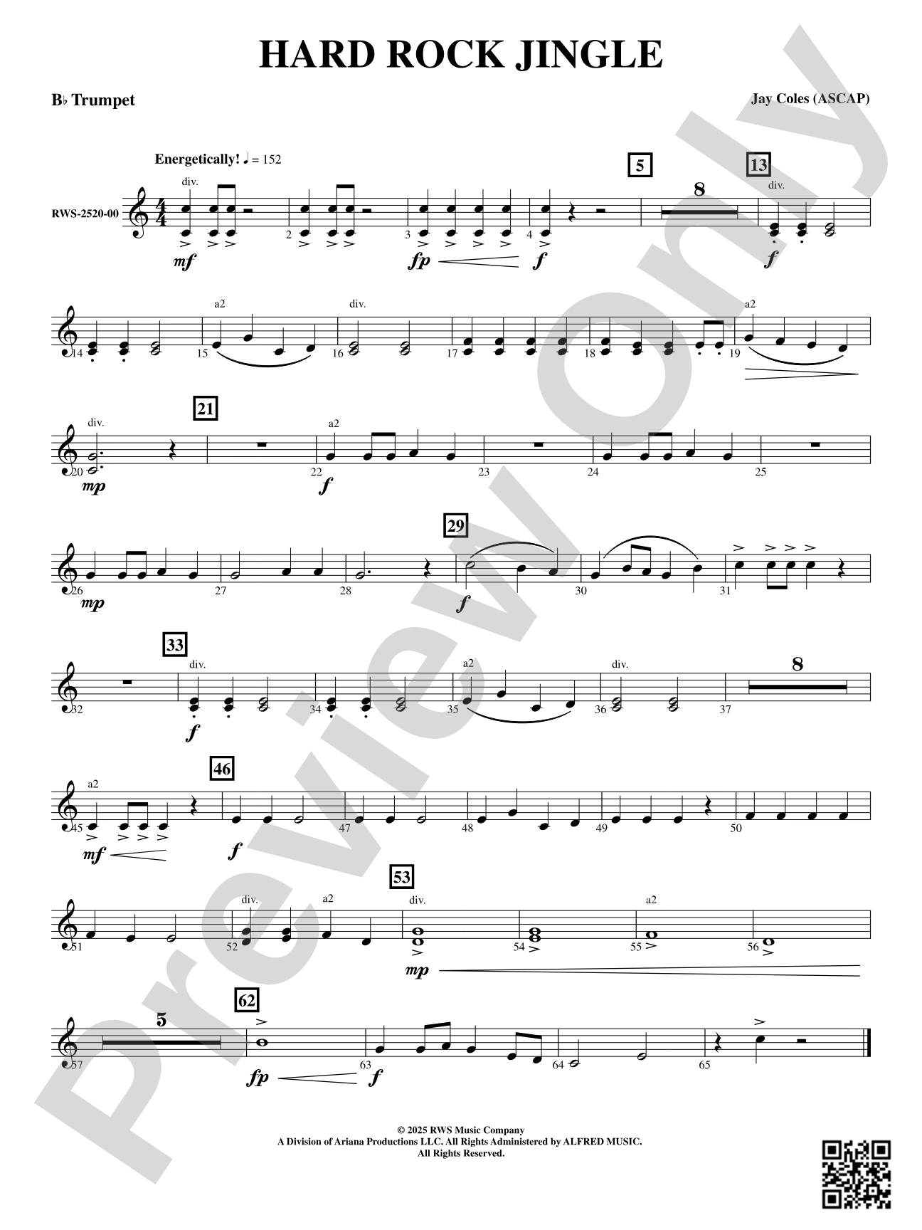 Hard Rock Jingle: B-flat Trumpet