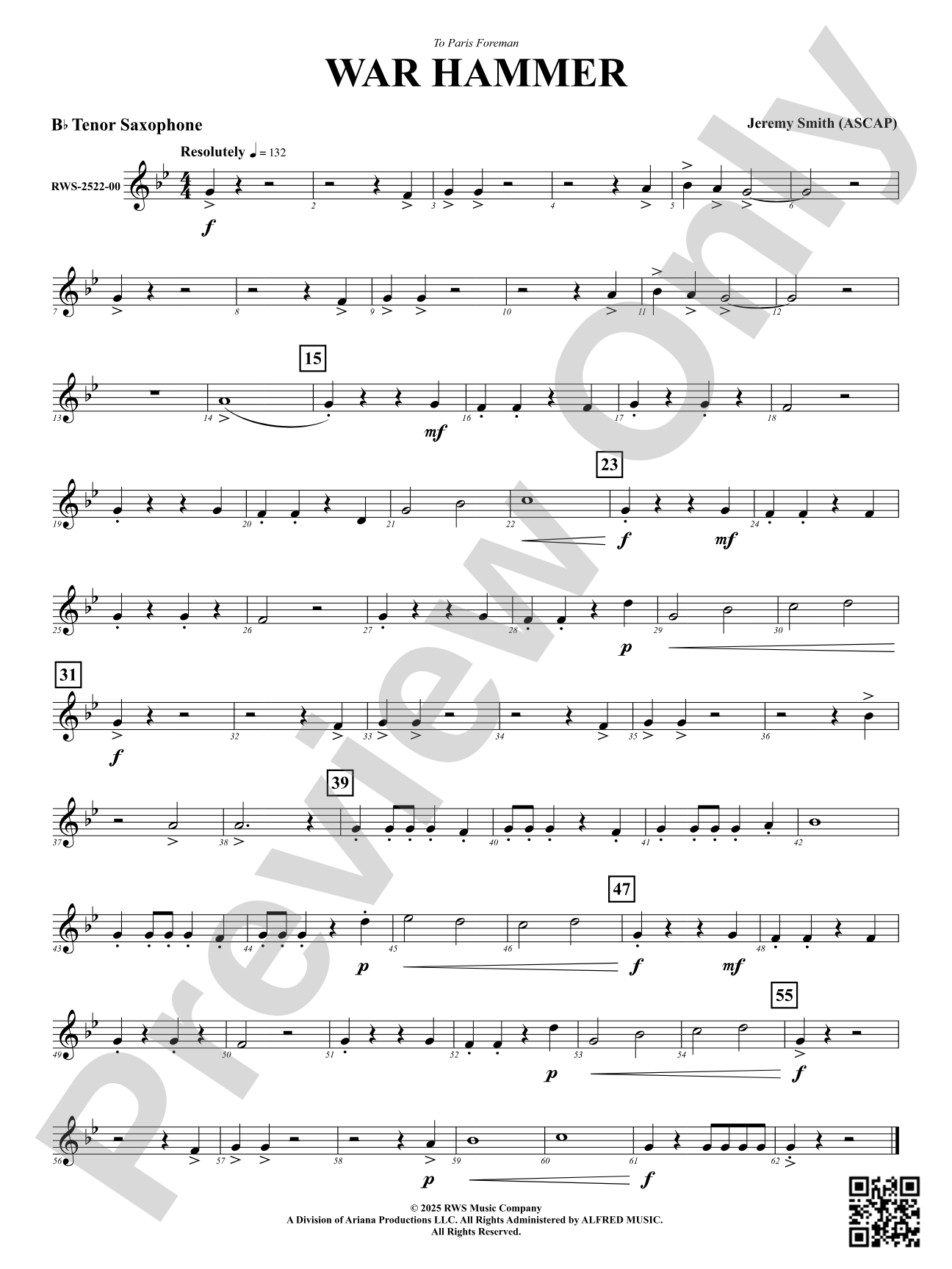 War Hammer: B-flat Tenor Saxophone