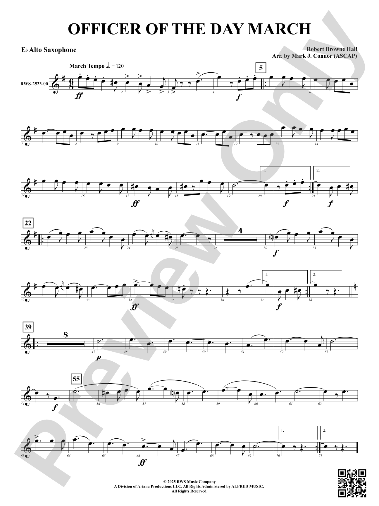 Officer Of The Day March: E-flat Alto Saxophone