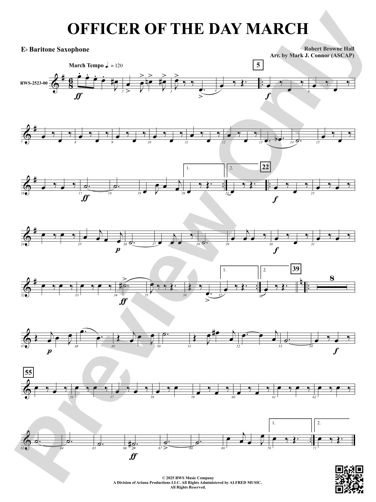 Officer Of The Day March: E-flat Baritone Saxophone