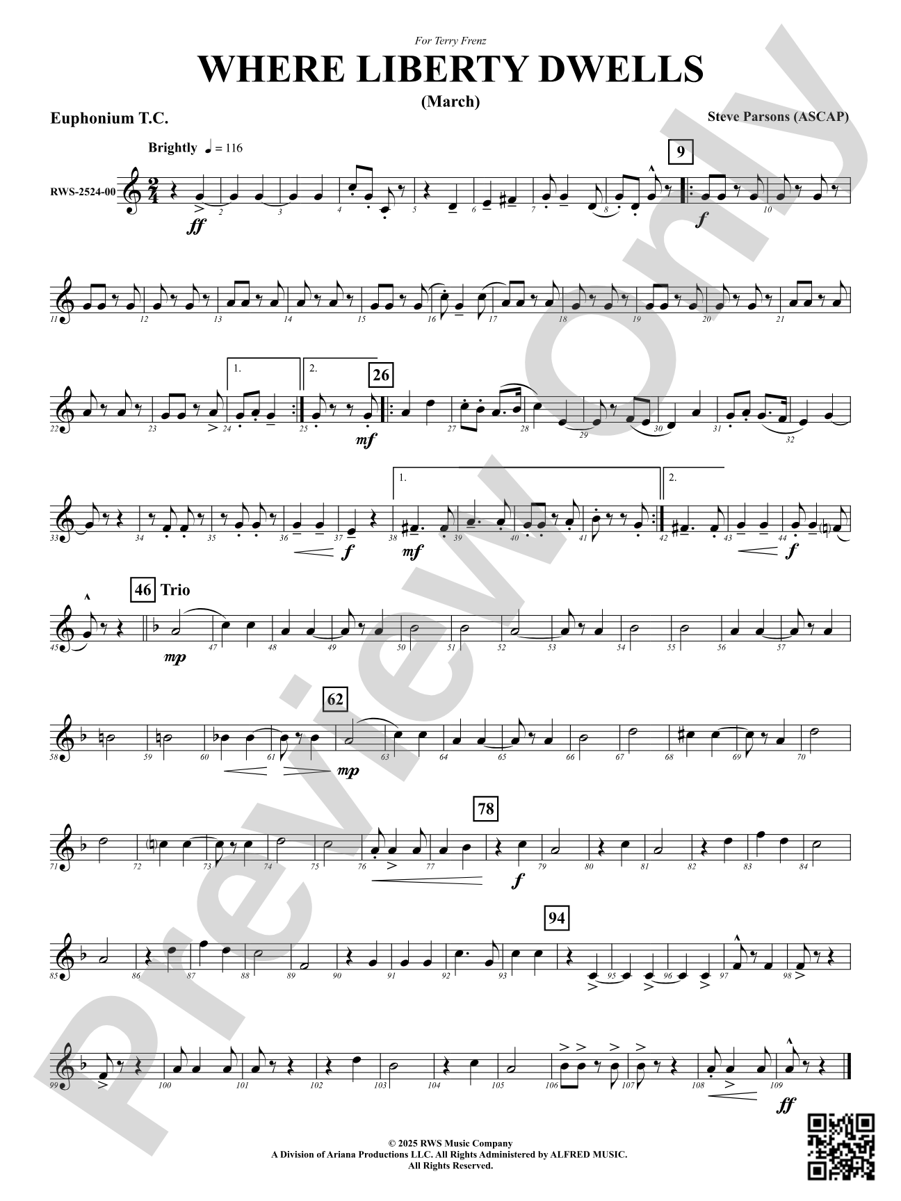 Where Liberty Dwells (March): Euphonium T.C.