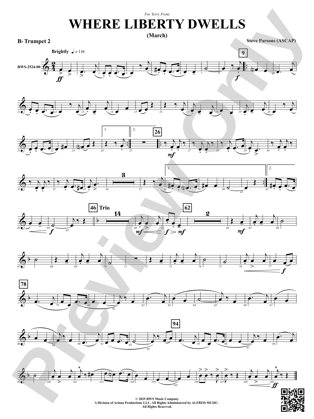 Where Liberty Dwells (March): 2nd B-flat Trumpet