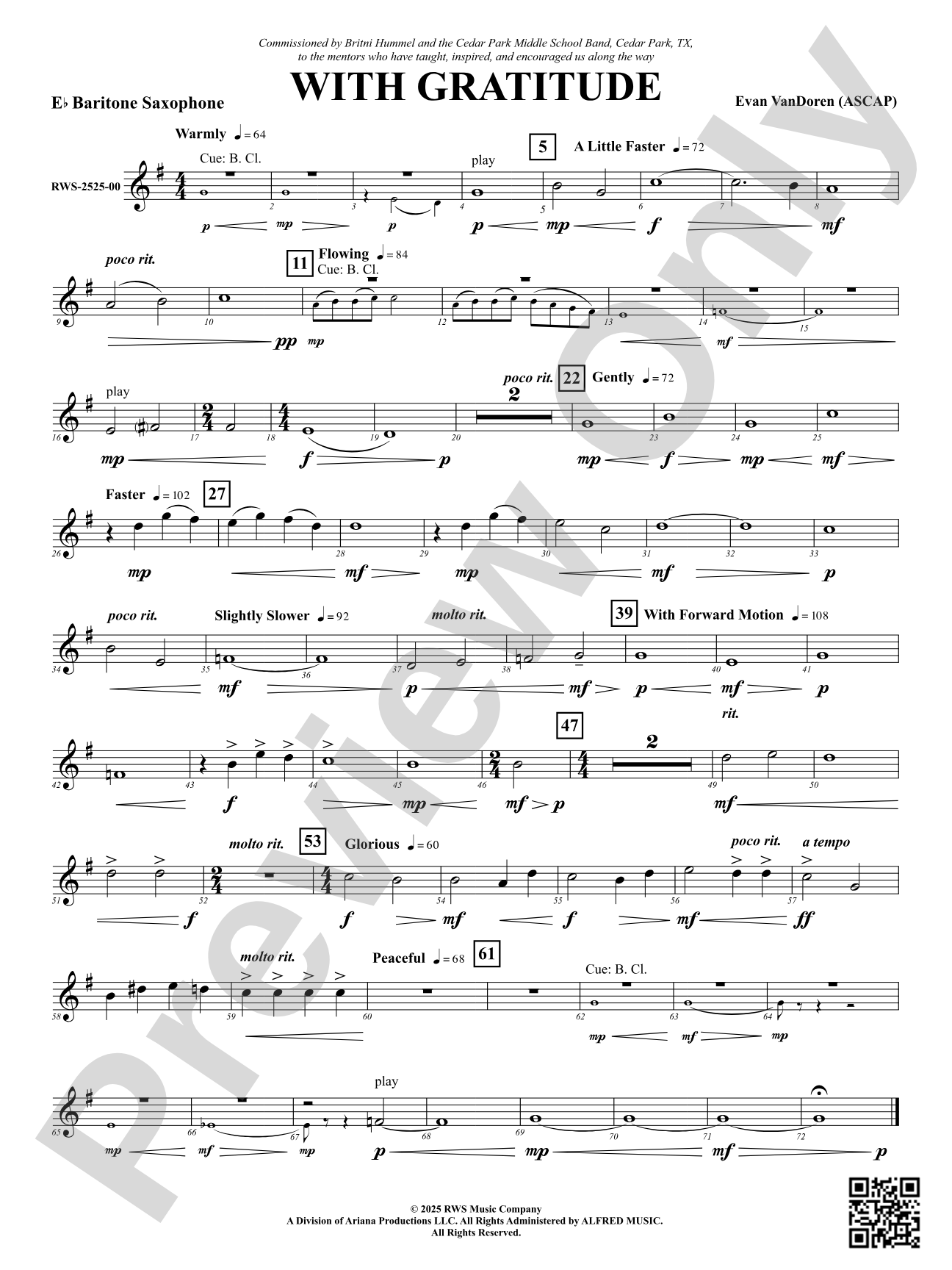 With Gratitude: E-flat Baritone Saxophone