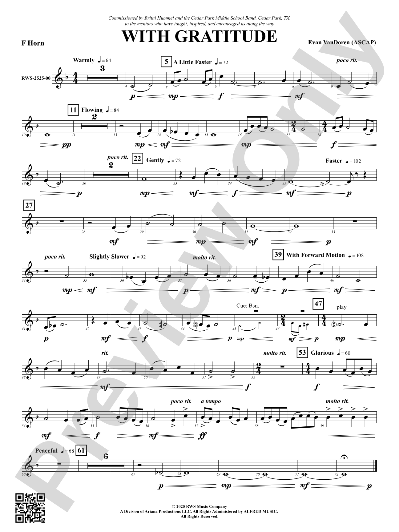 With Gratitude: F Horn