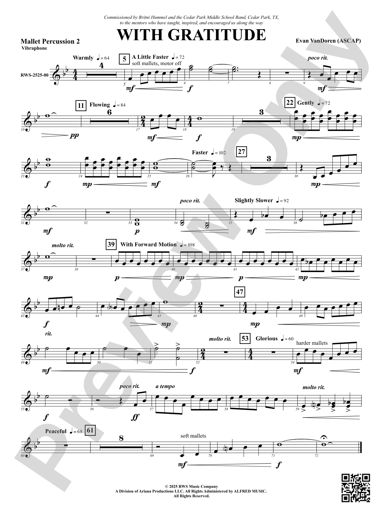 With Gratitude: 2nd Mallet Percussion
