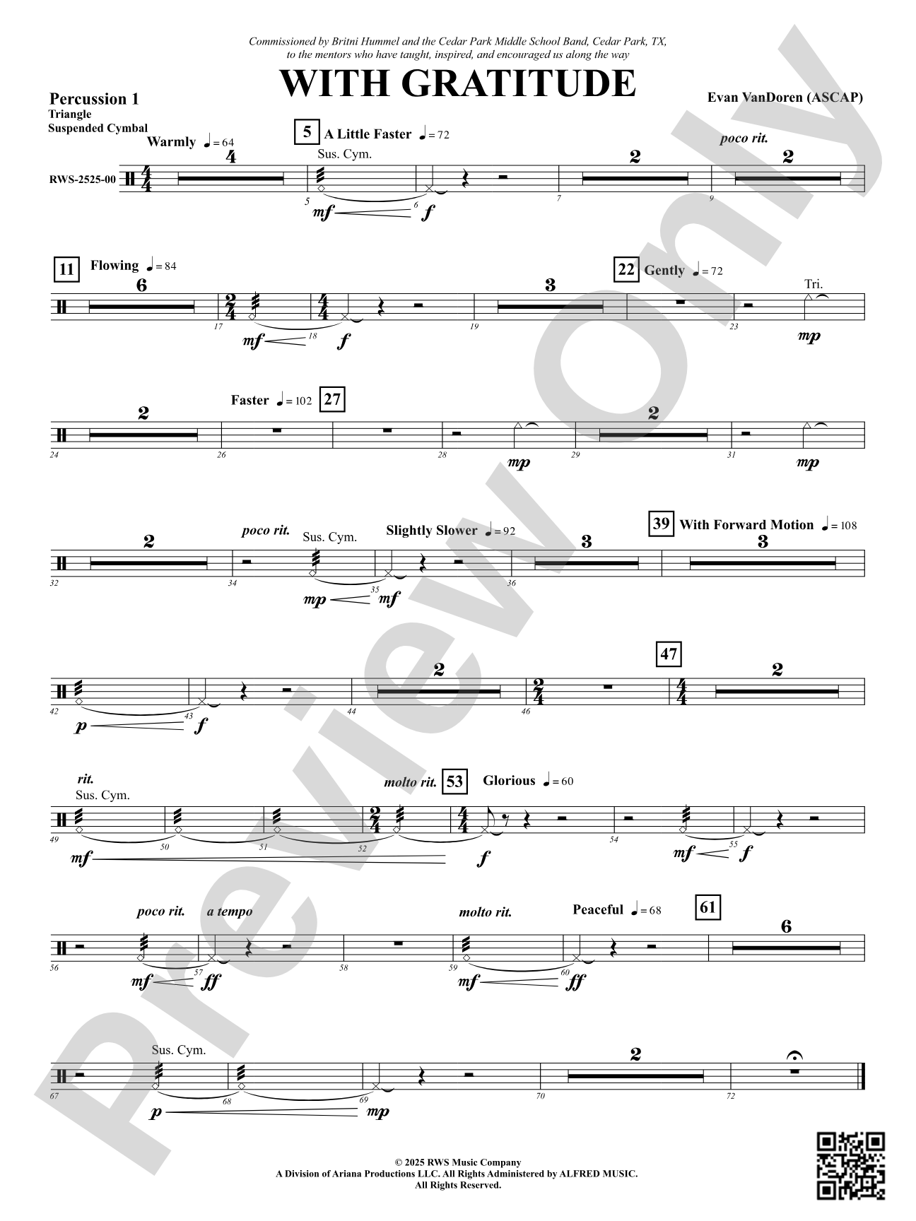 With Gratitude: 1st Percussion