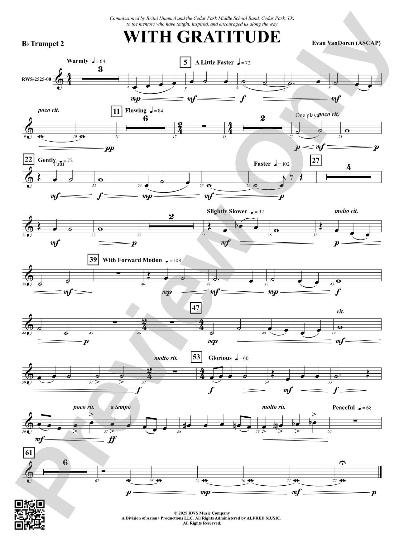 With Gratitude: 2nd B-flat Trumpet