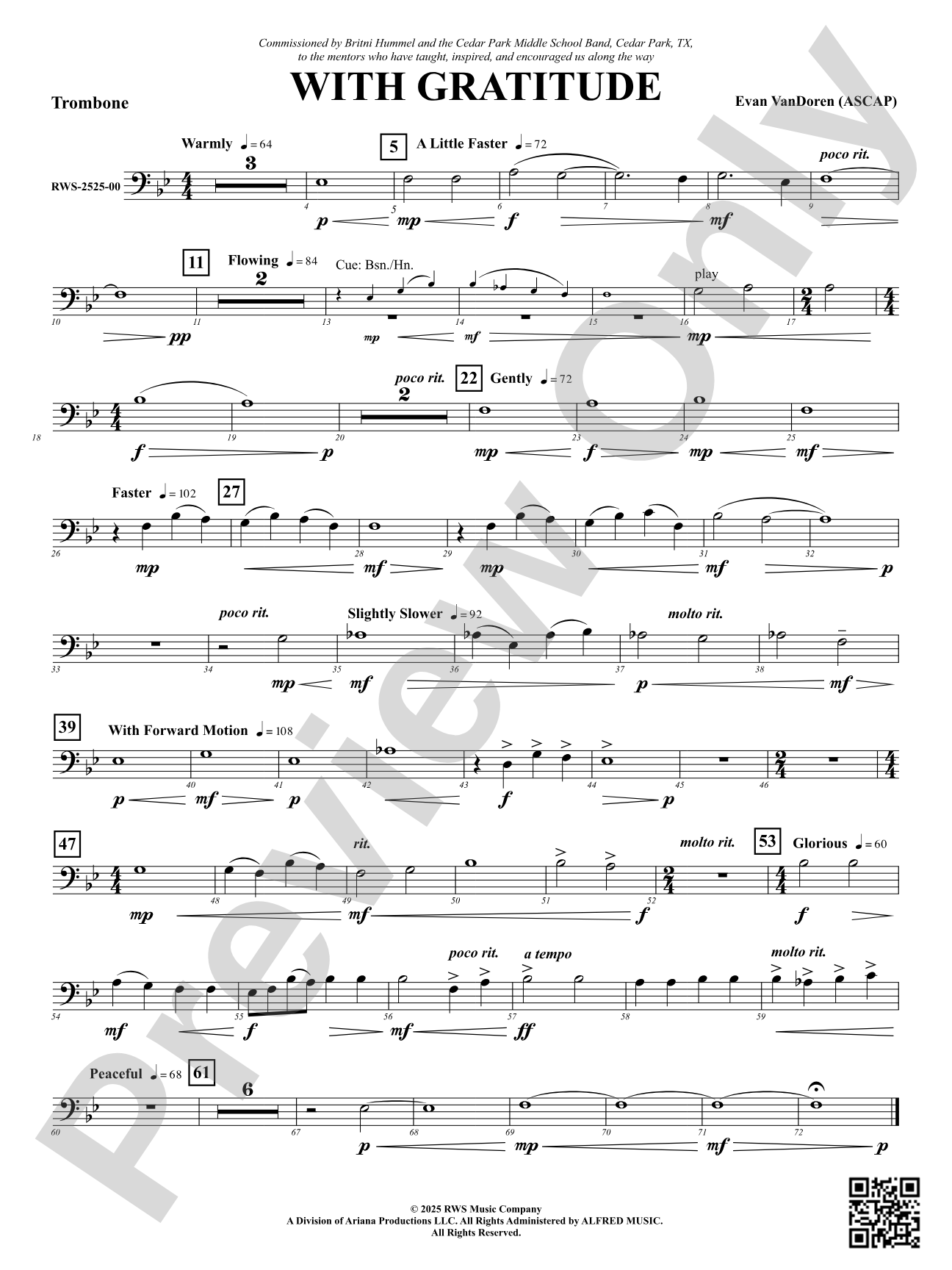With Gratitude: Trombone