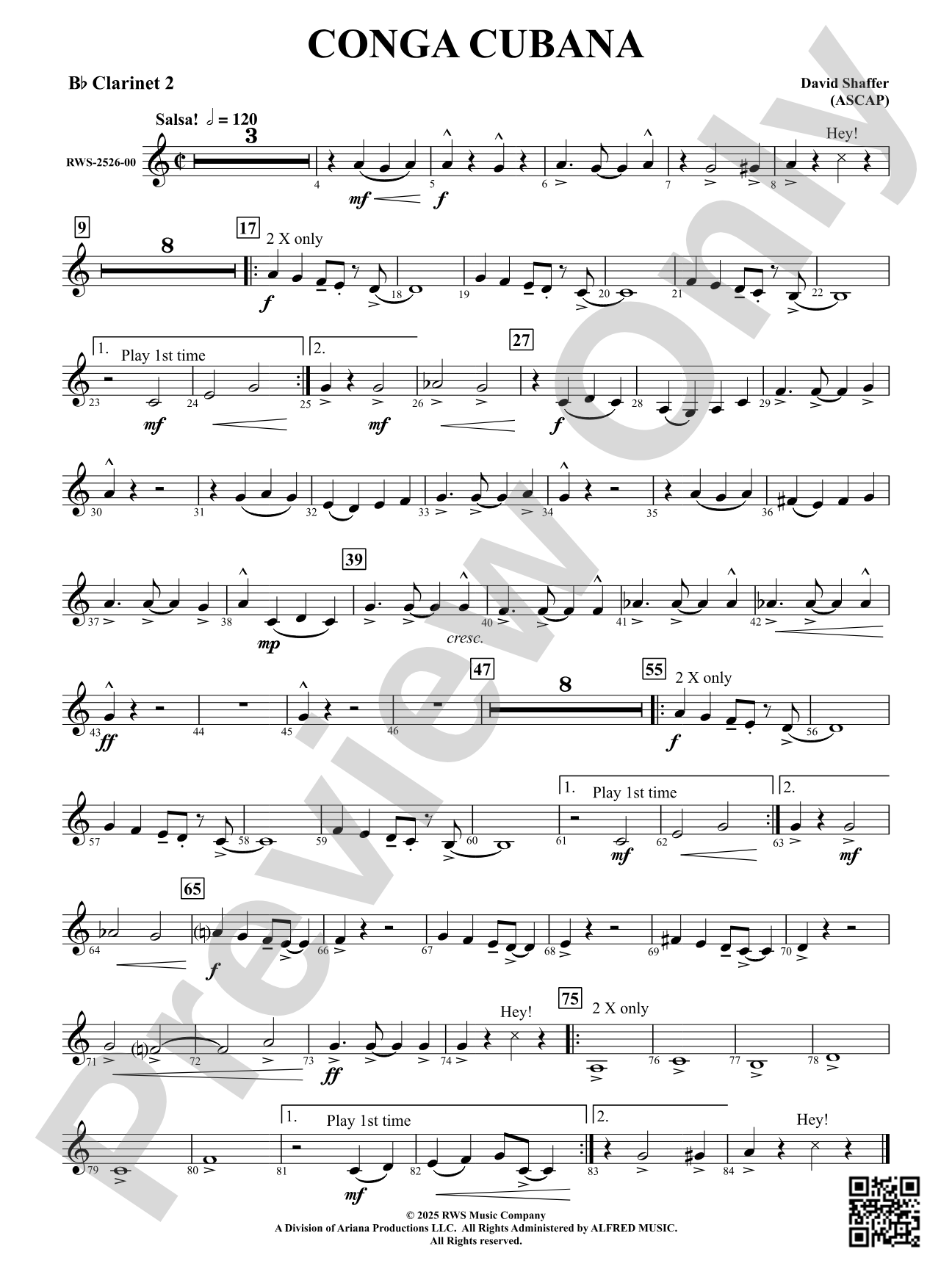 Conga Cubana: 2nd B-flat Clarinet