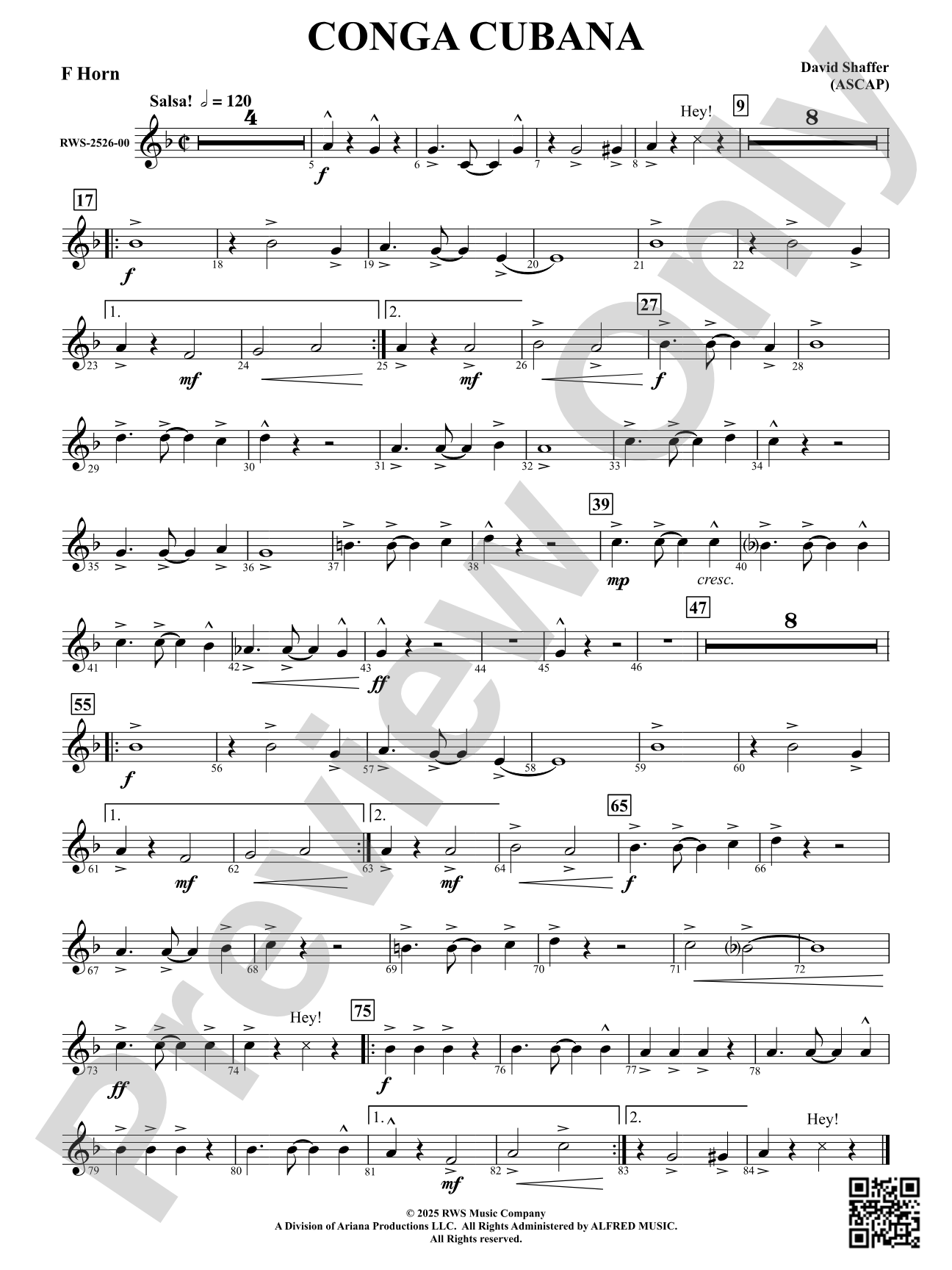 Conga Cubana: F Horn
