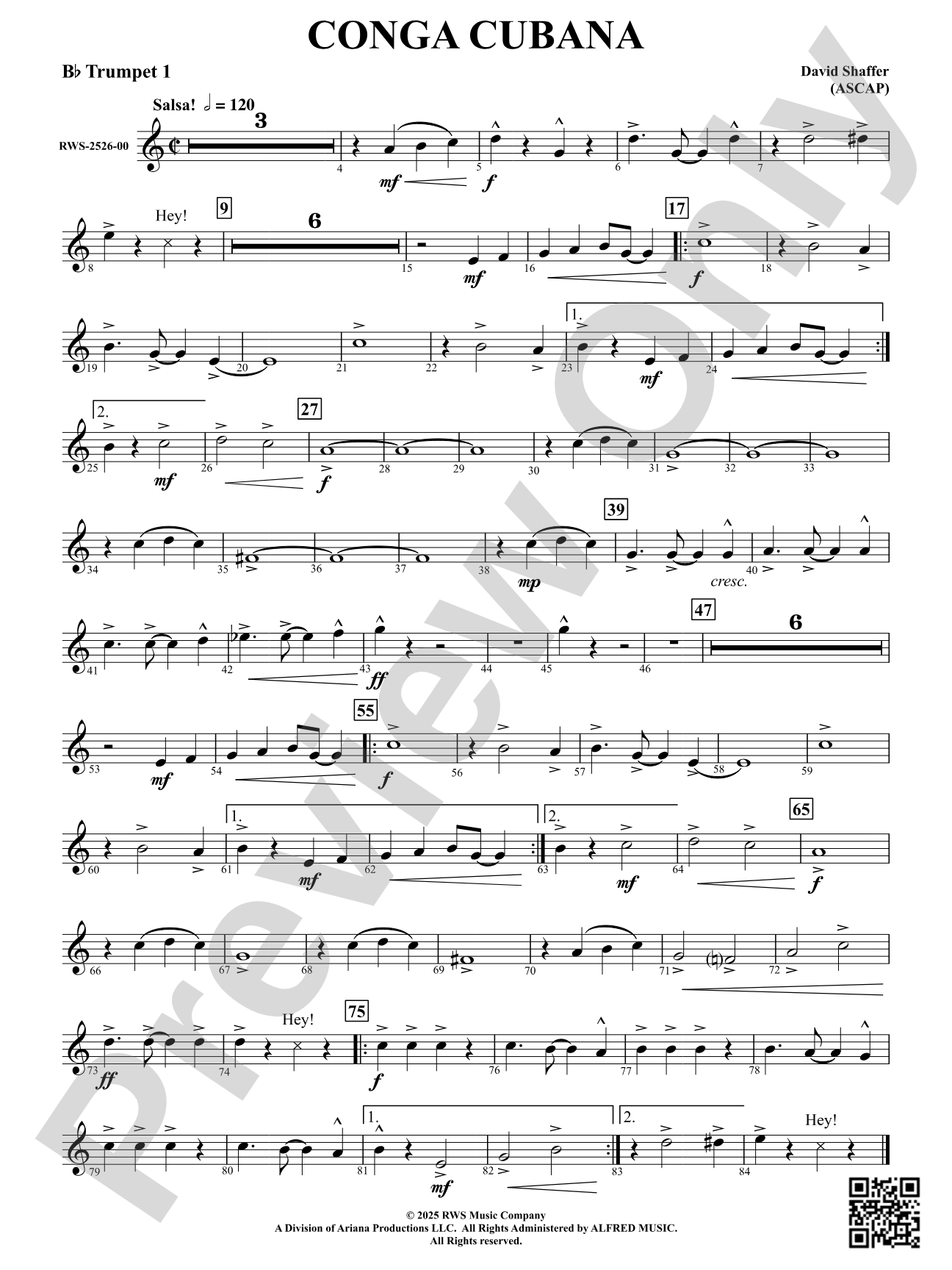 Conga Cubana: 1st B-flat Trumpet