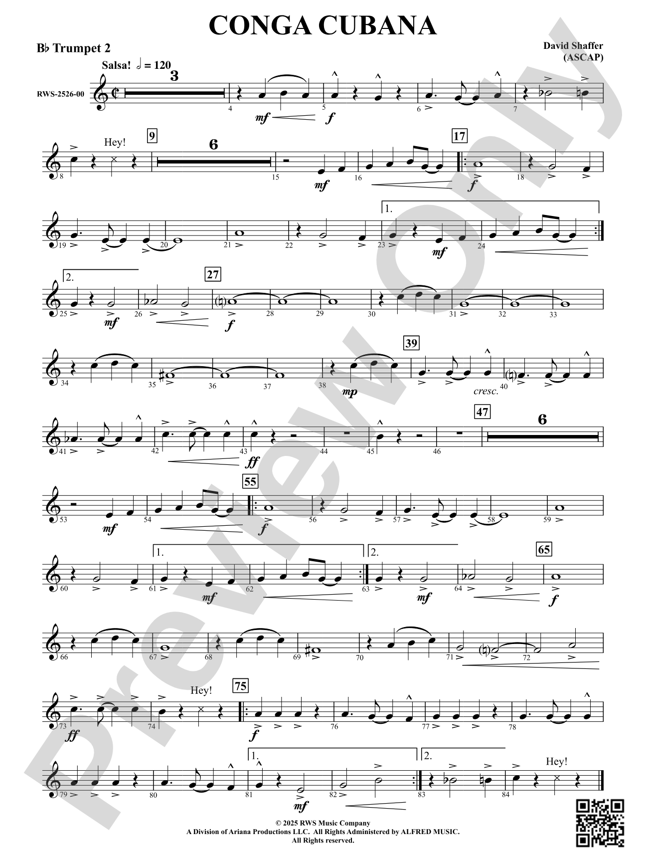 Conga Cubana: 2nd B-flat Trumpet