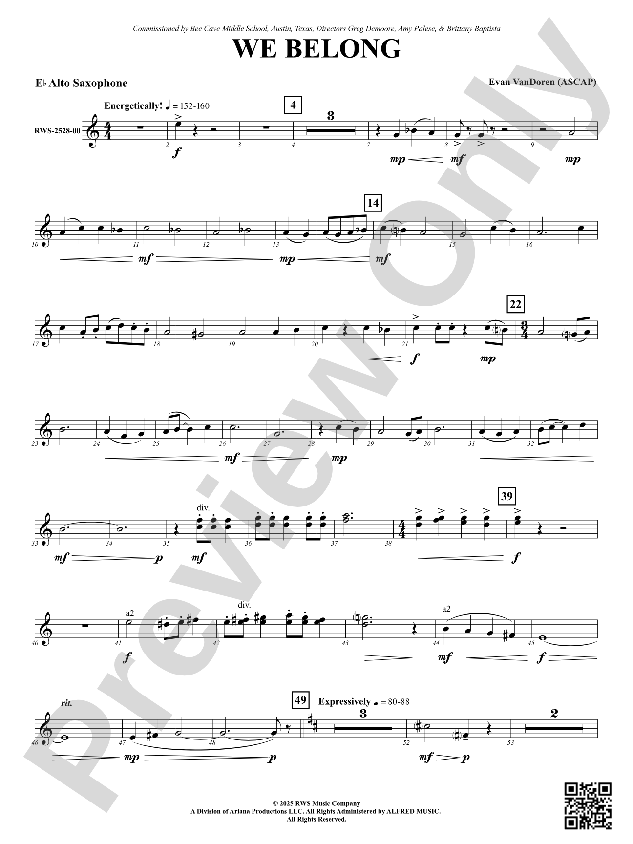 We Belong: E-flat Alto Saxophone