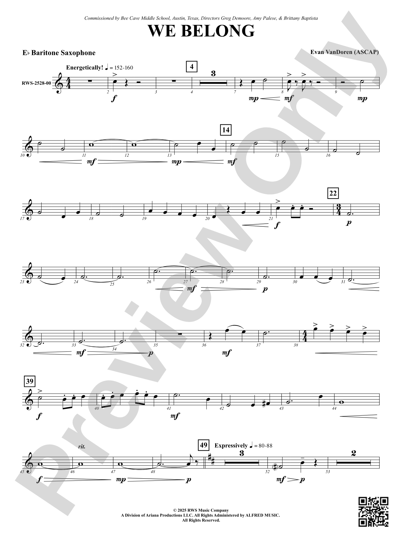 We Belong: E-flat Baritone Saxophone