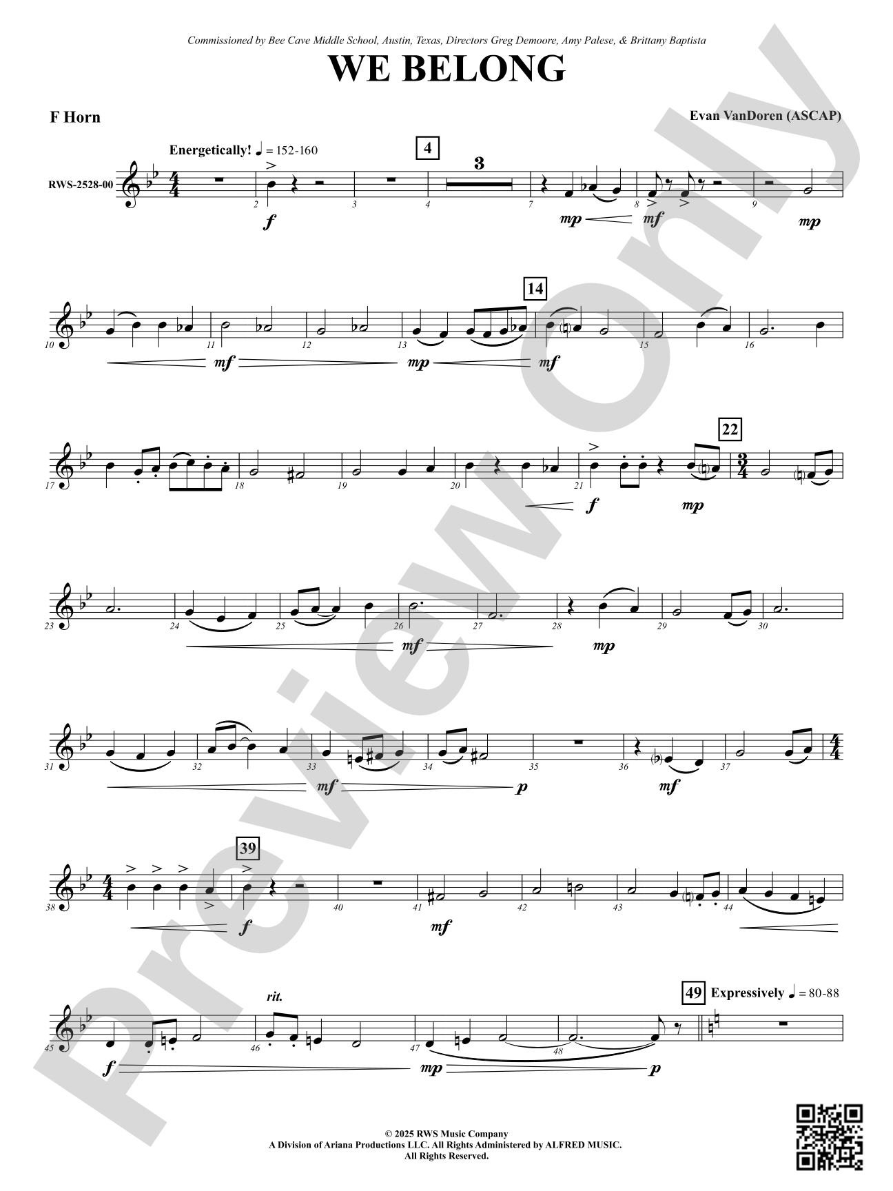 We Belong: F Horn