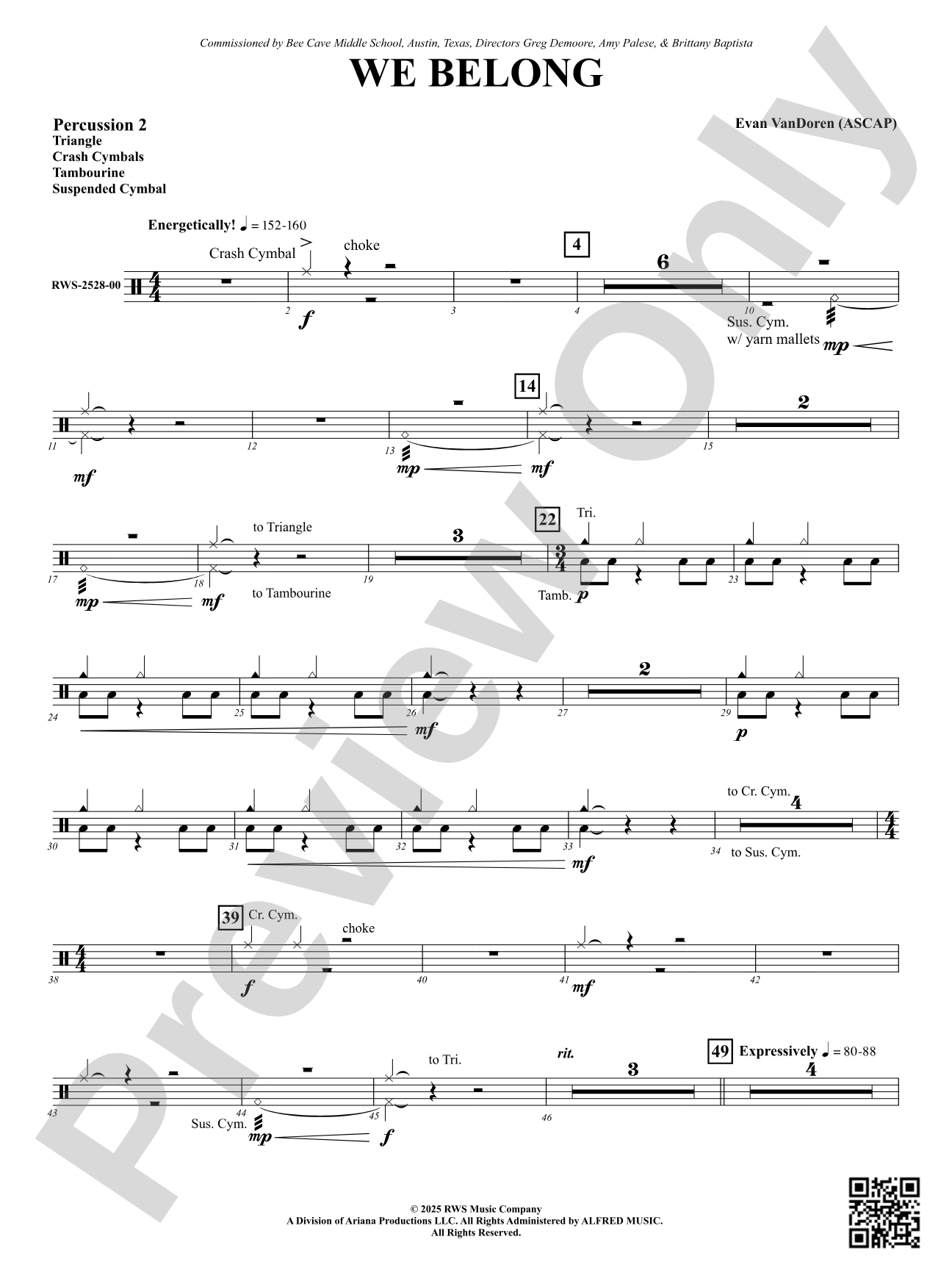 We Belong: 2nd Percussion