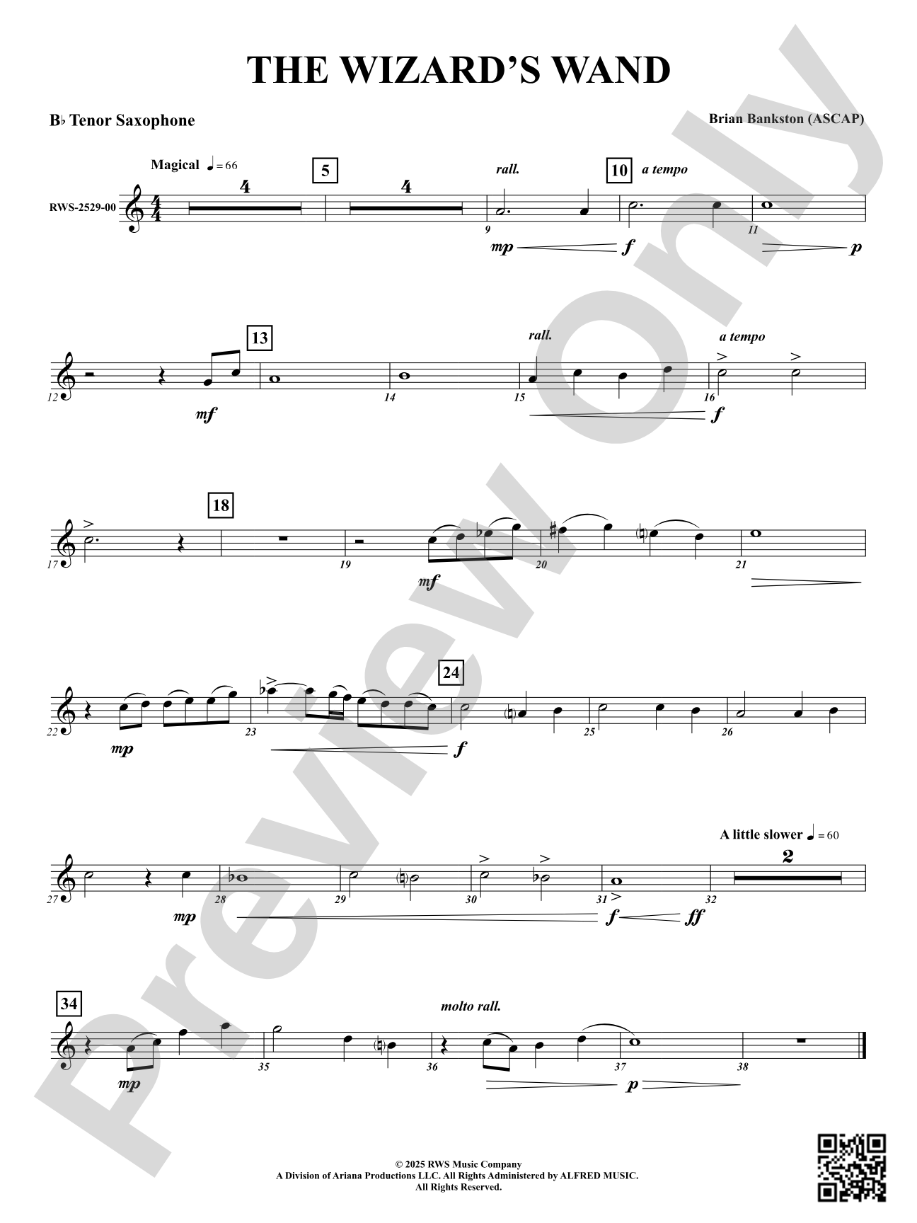 The Wizard's Wand: B-flat Tenor Saxophone