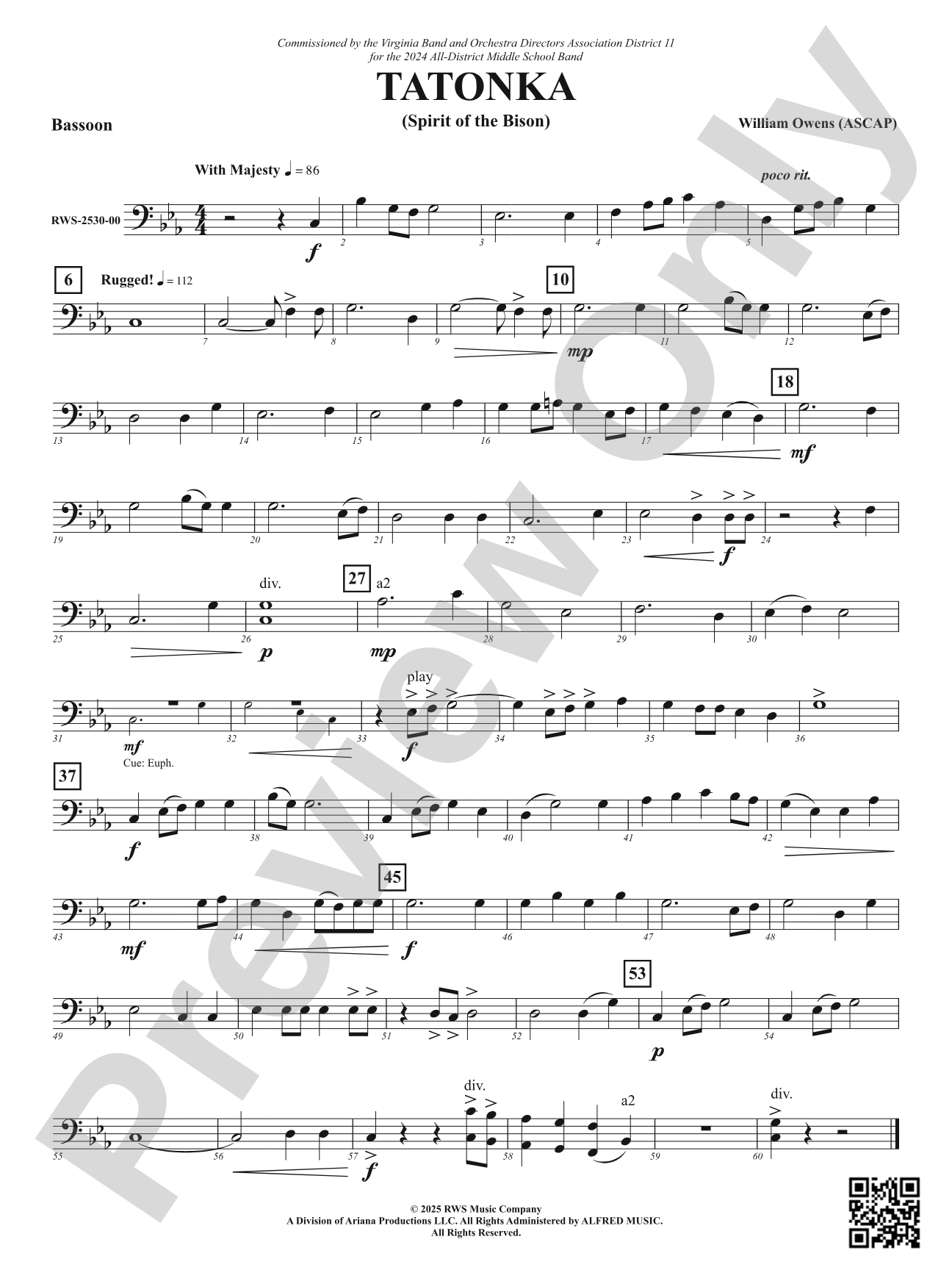 Tatonka (Spirit of the Bison): Bassoon