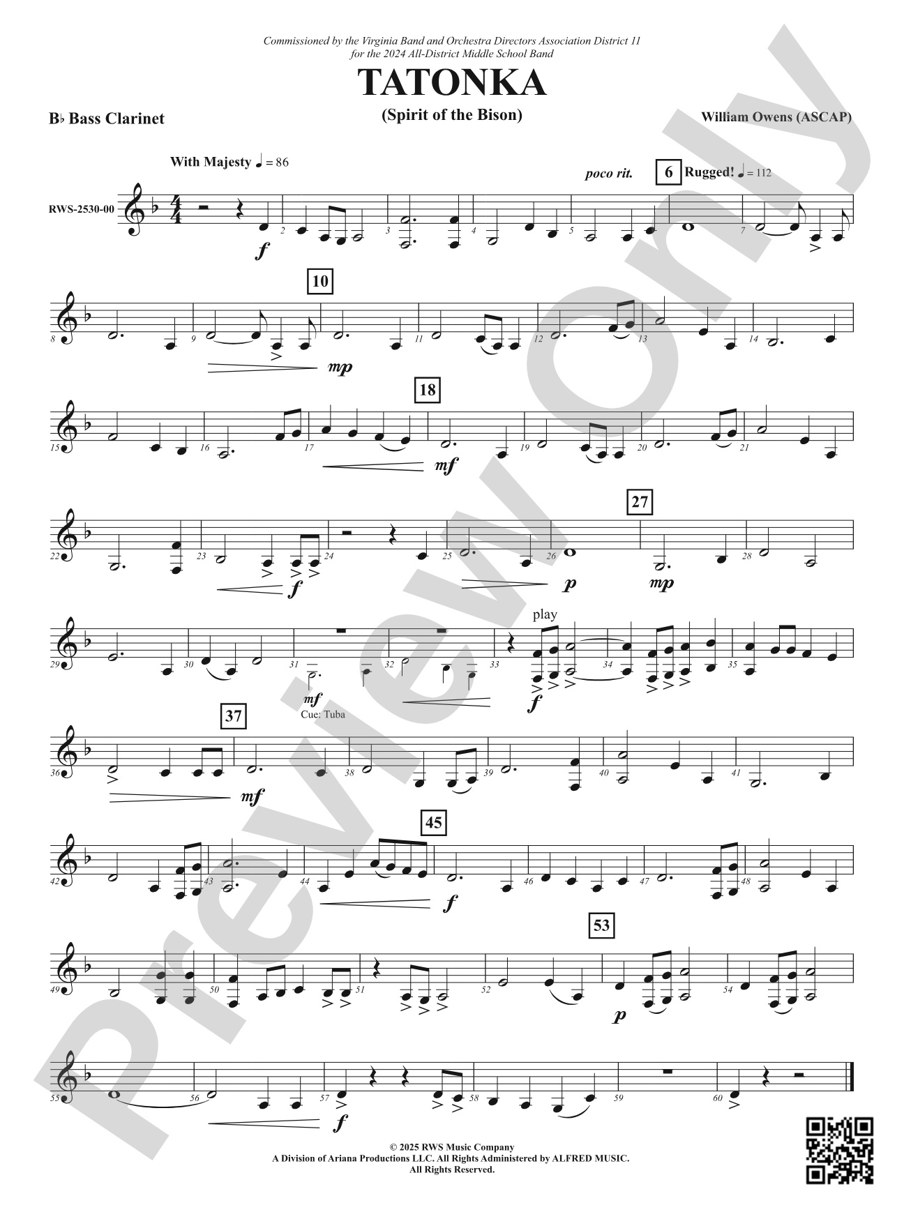Tatonka (Spirit of the Bison): B-flat Bass Clarinet