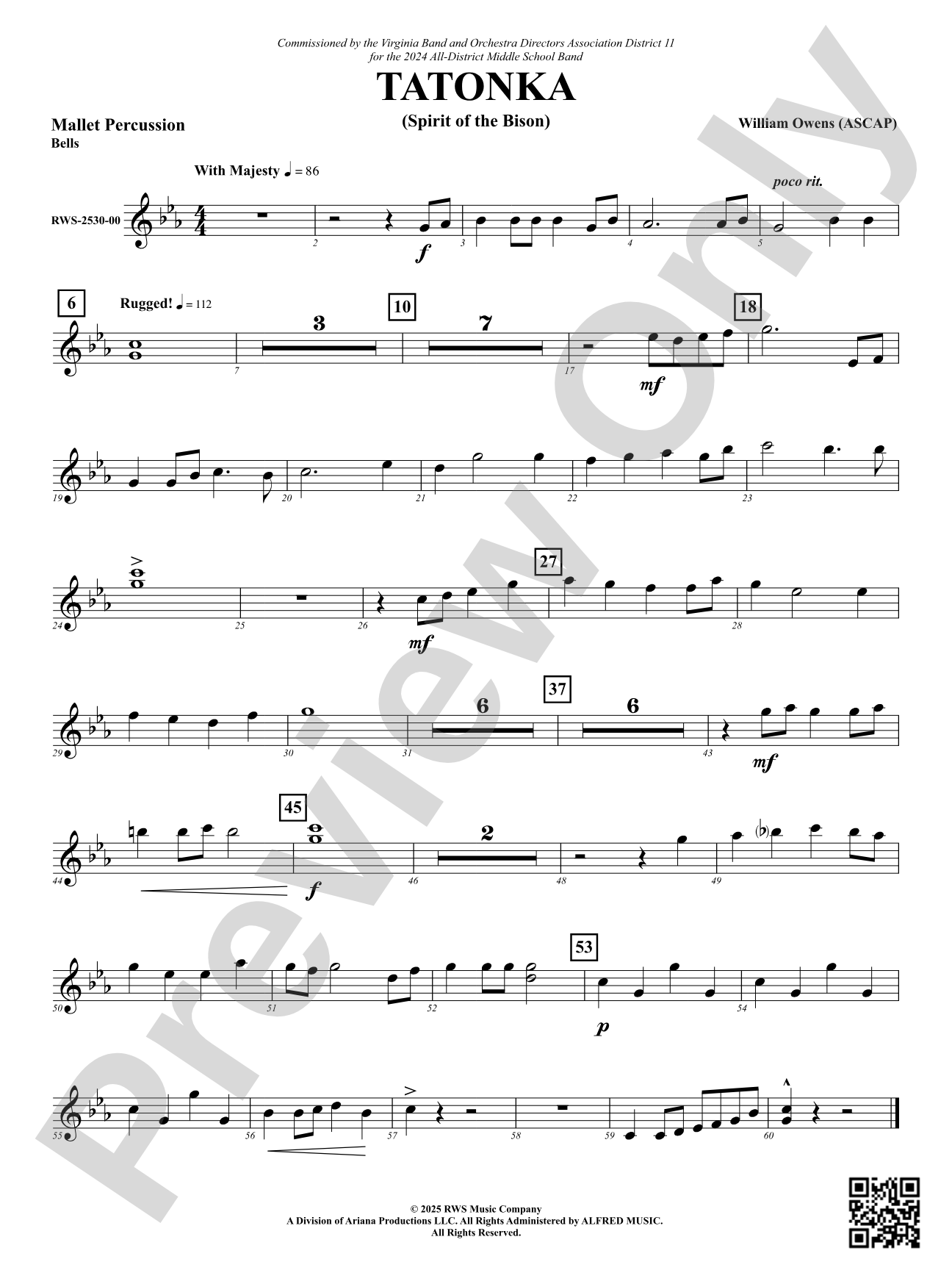 Tatonka (Spirit of the Bison): Mallet Percussion: Bells