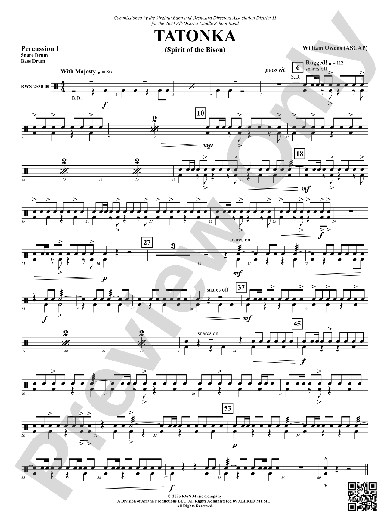 Tatonka (Spirit of the Bison): 1st Percussion