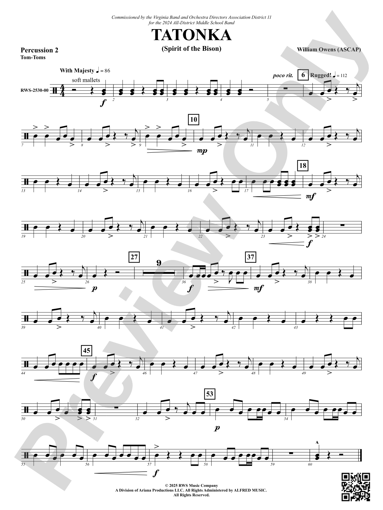 Tatonka (Spirit of the Bison): 2nd Percussion
