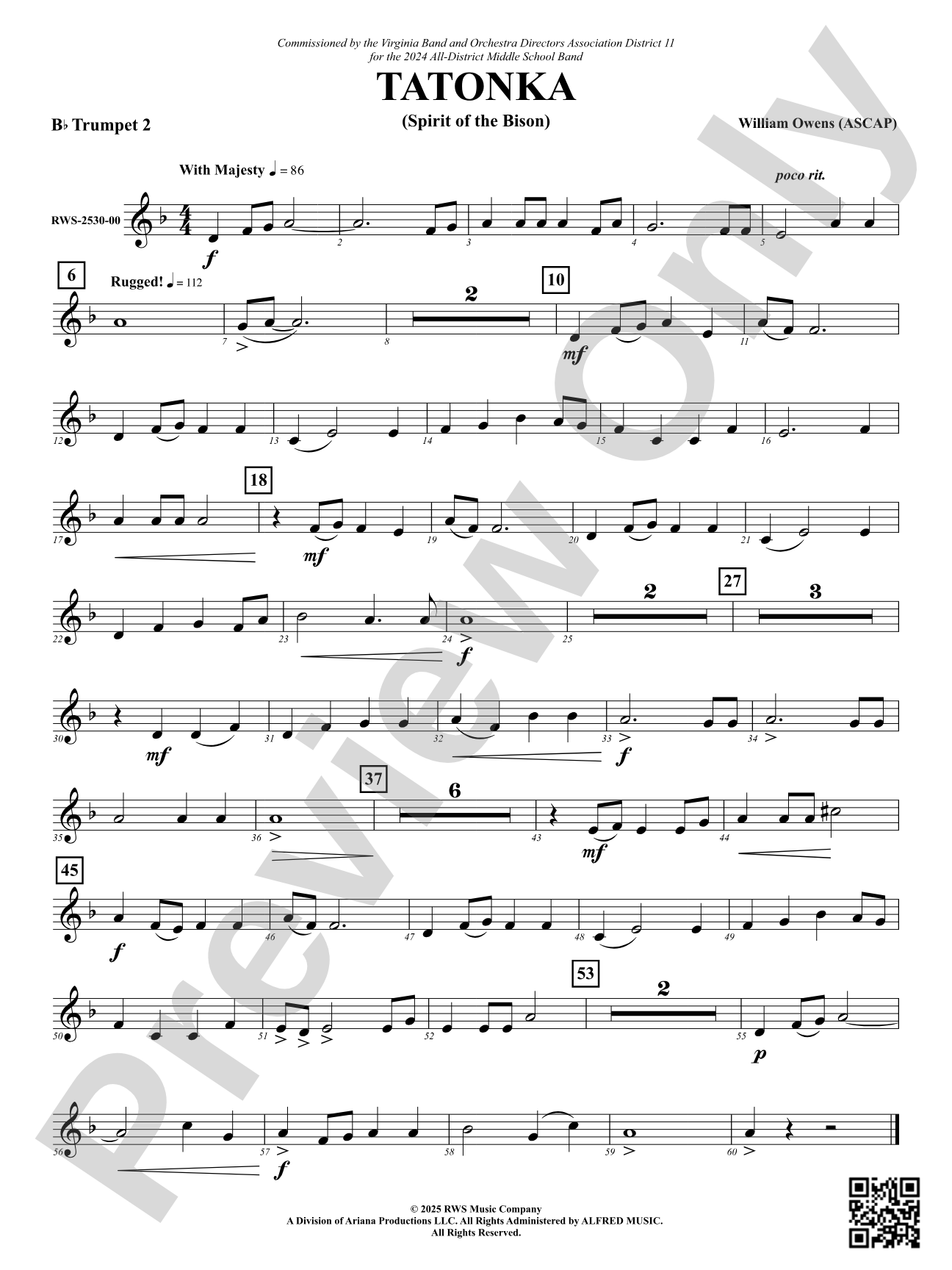Tatonka (Spirit of the Bison): 2nd B-flat Trumpet