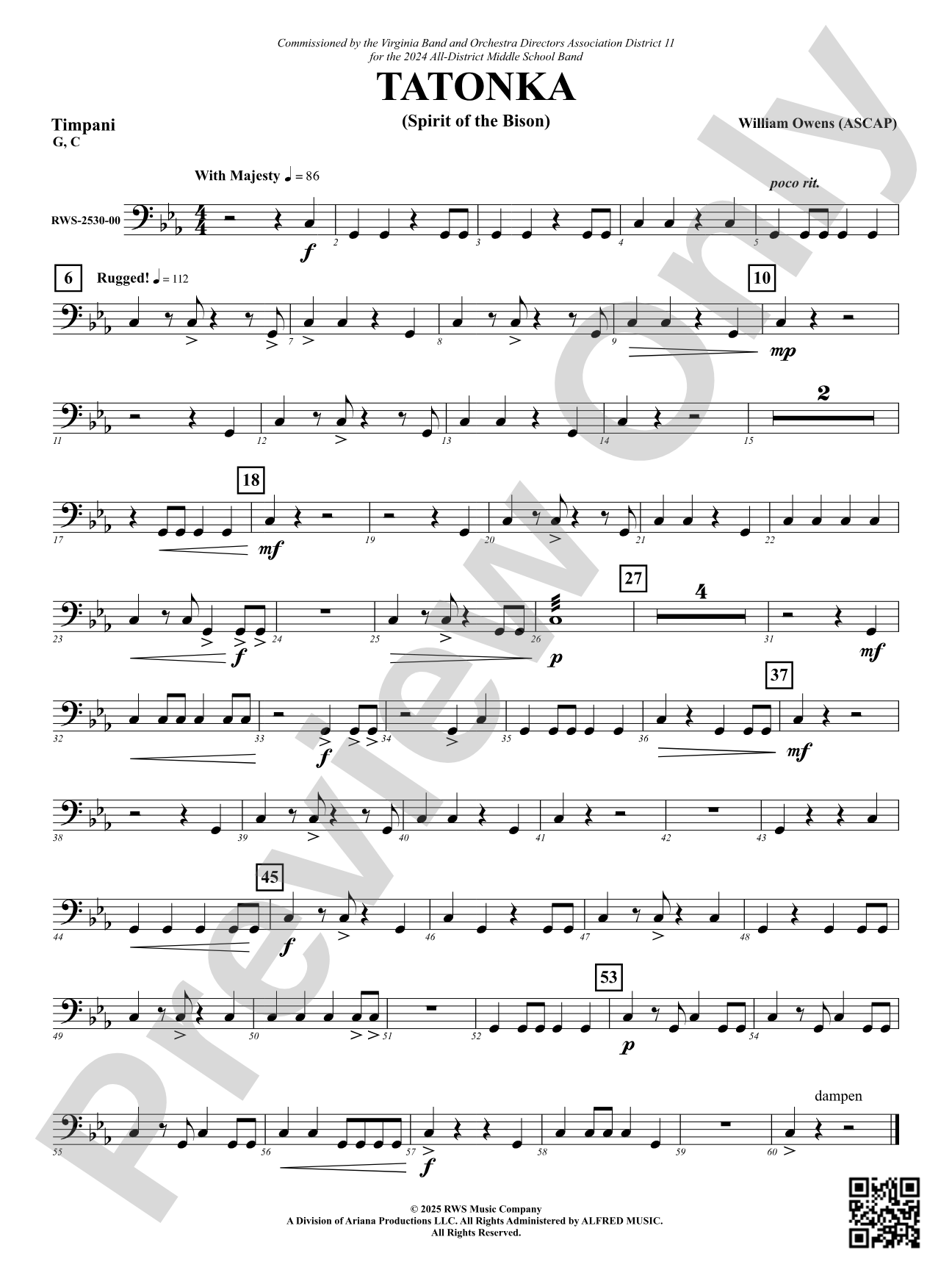 Tatonka (Spirit of the Bison): Timpani