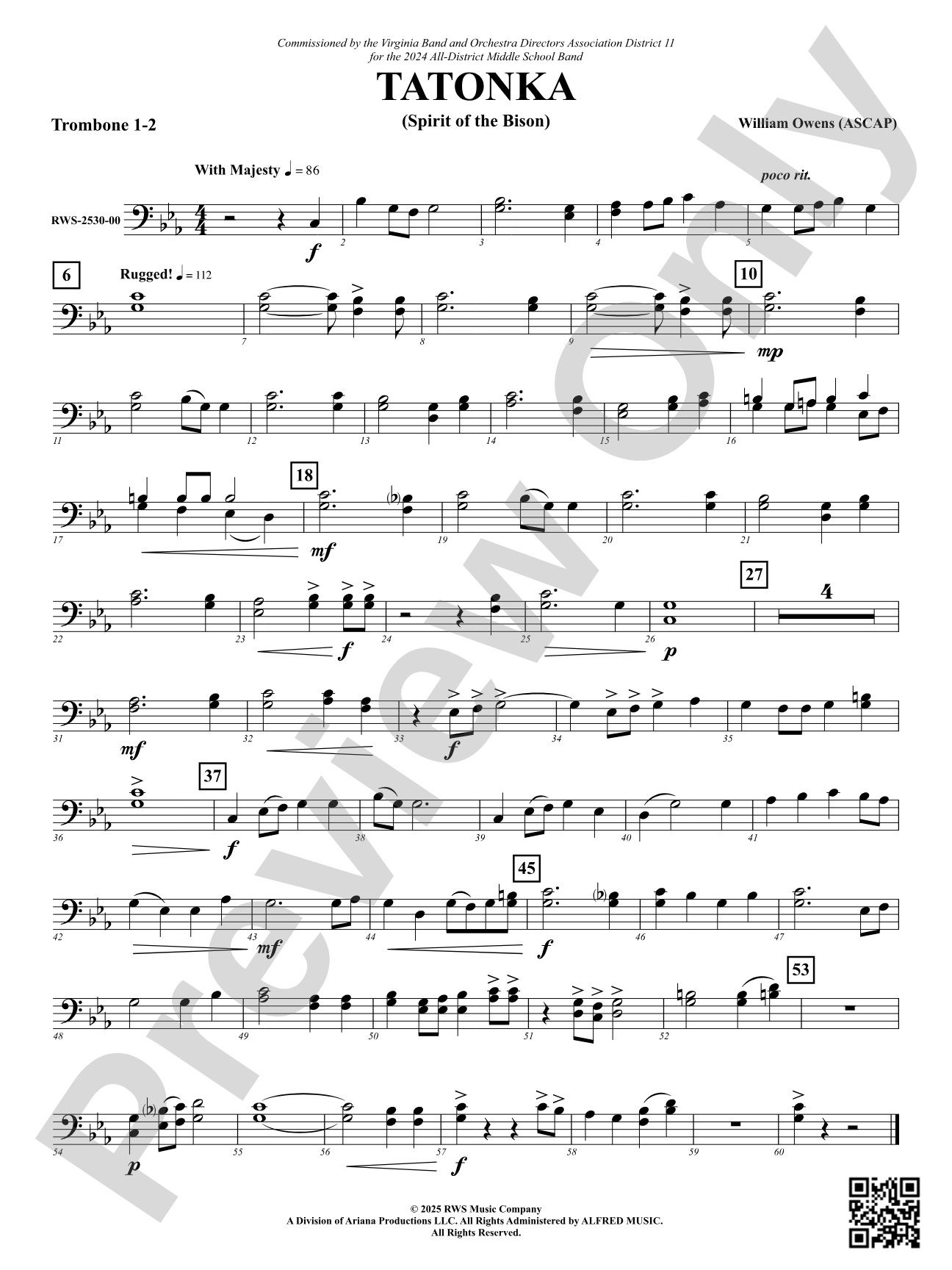 Tatonka (Spirit of the Bison): 1st & 2nd Trombones
