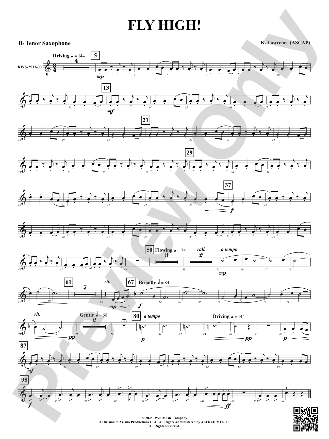Fly High!: B-flat Tenor Saxophone