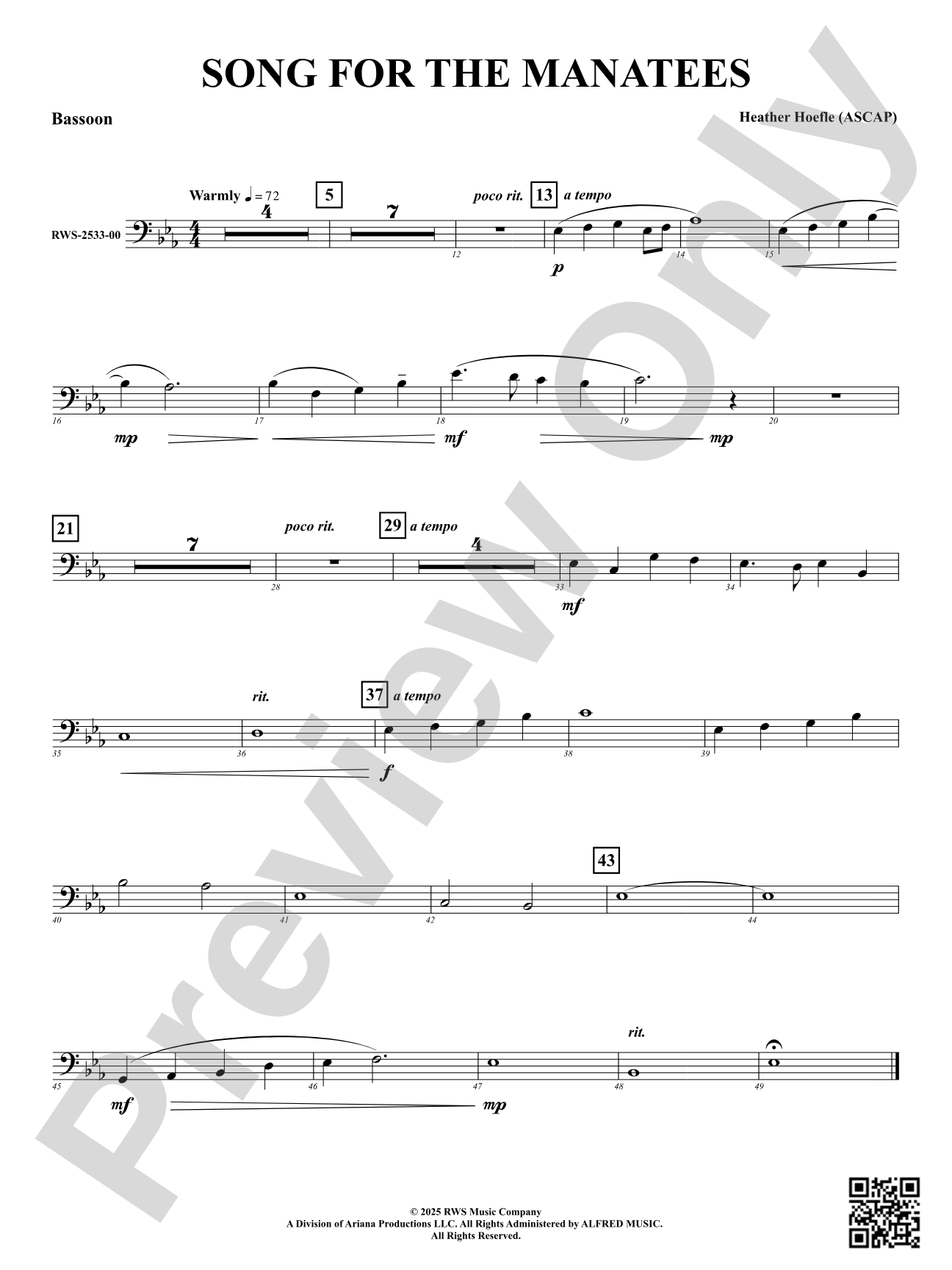 Song For The Manatees: Bassoon