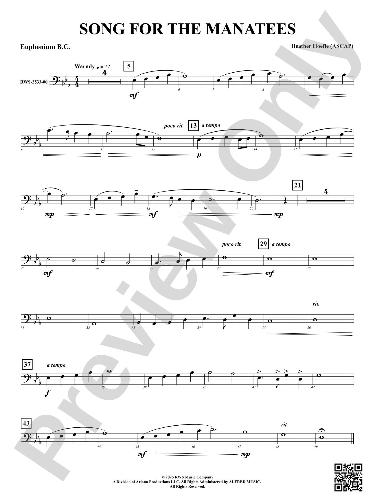 Song For The Manatees: Euphonium B.C.