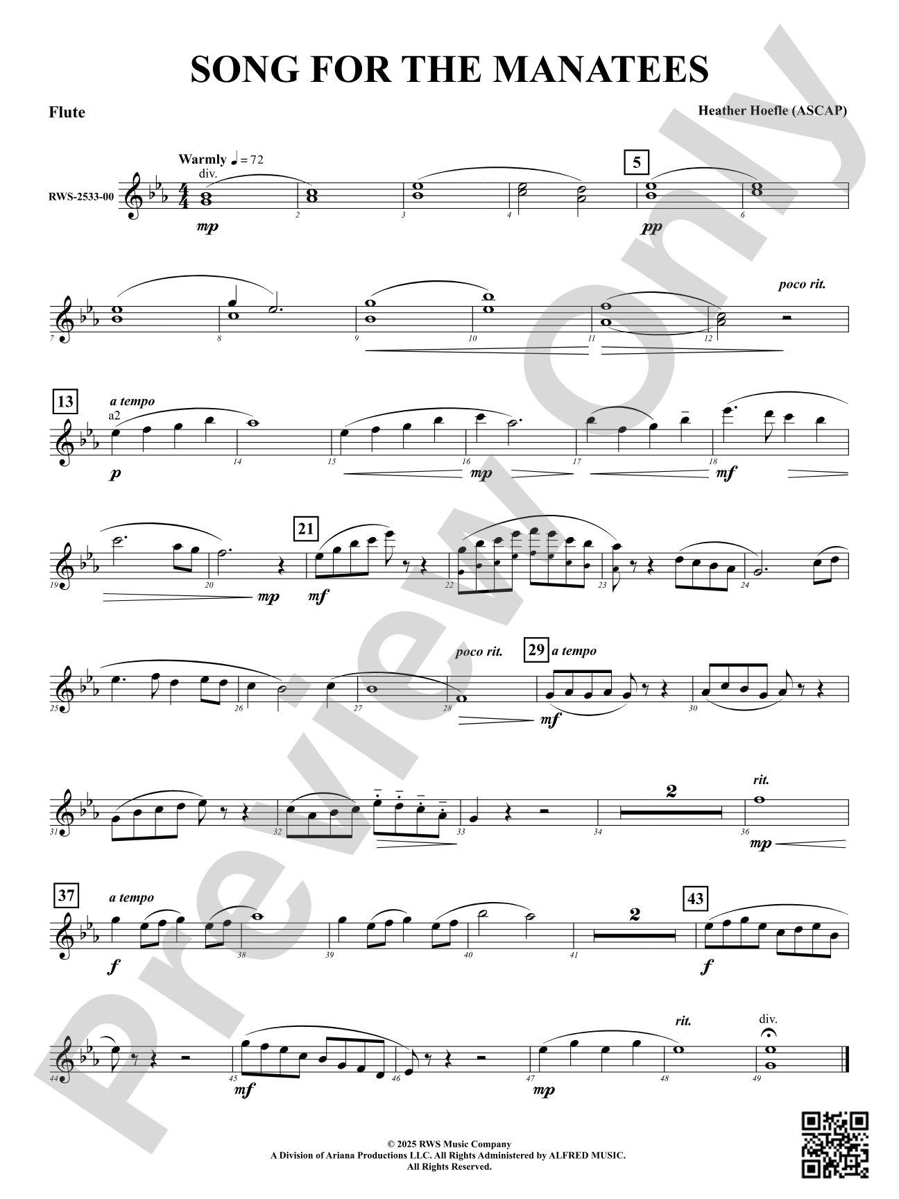 Song For The Manatees: Flute