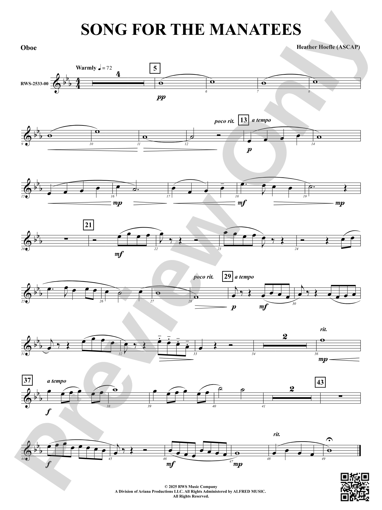 Song For The Manatees: Oboe