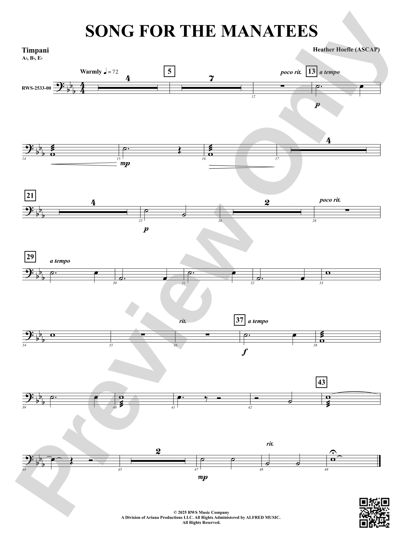 Song For The Manatees: Timpani