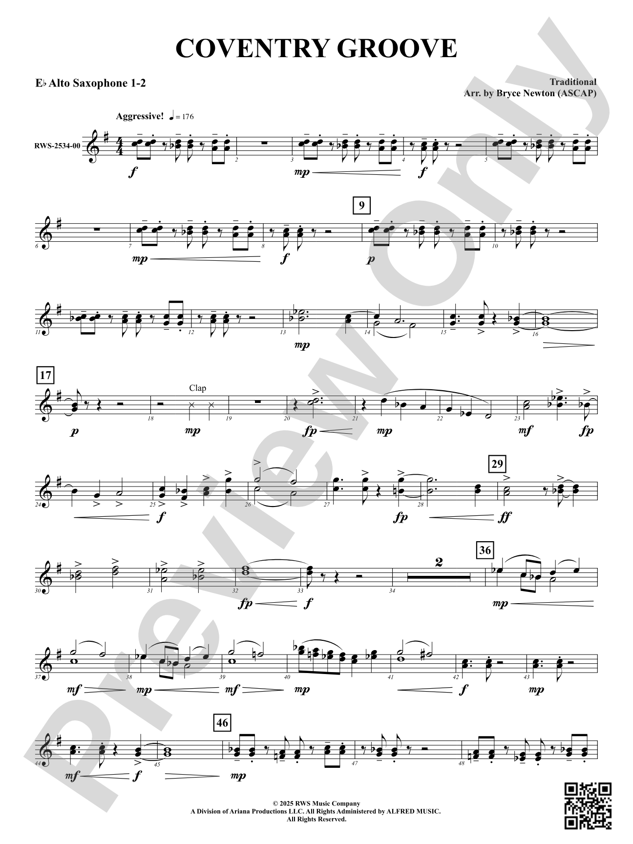 Coventry Groove: 1st & 2nd E-flat Alto Saxophone