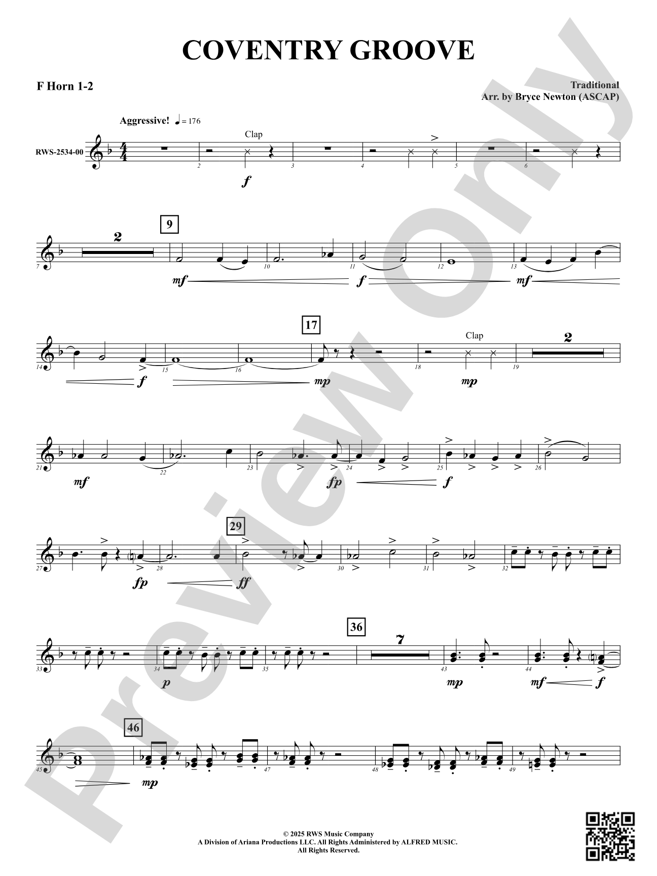Coventry Groove: 1st & 2nd F Horn