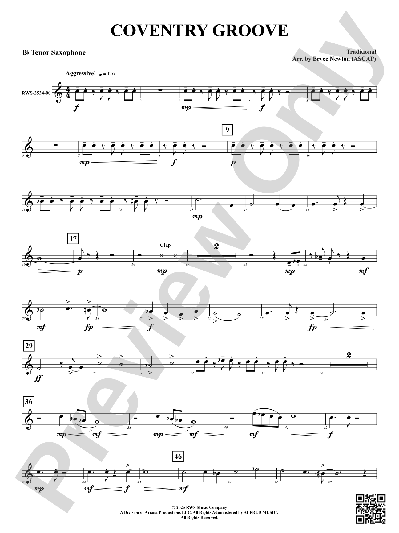 Coventry Groove: B-flat Tenor Saxophone
