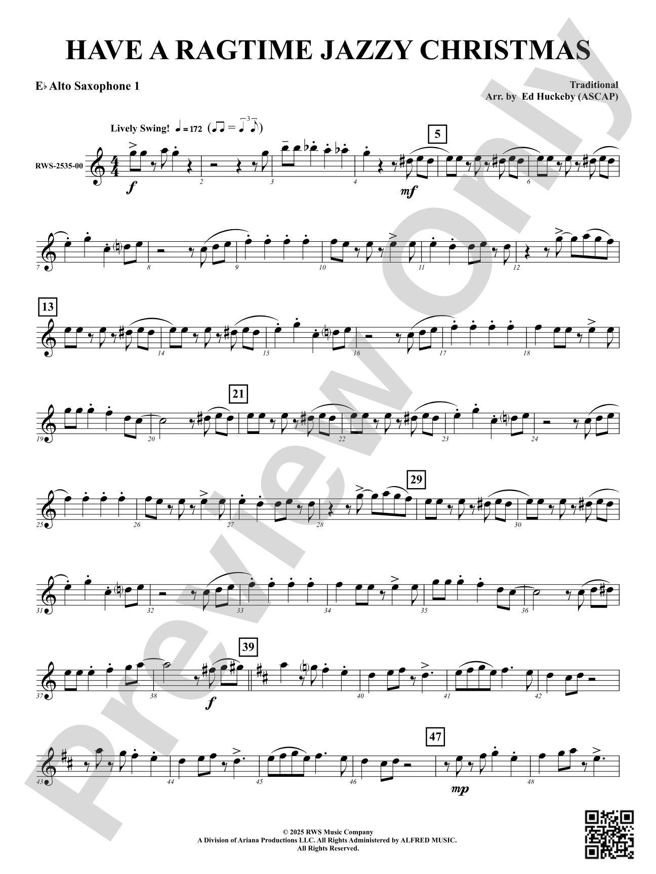 Have a Ragtime Jazzy Christmas: 1st E-flat Alto Saxophone