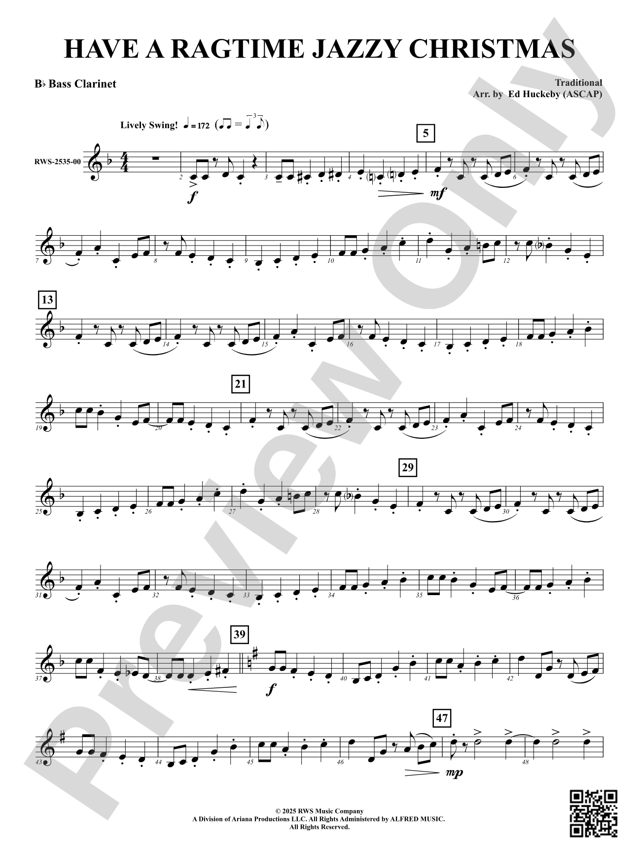 Have a Ragtime Jazzy Christmas: B-flat Bass Clarinet