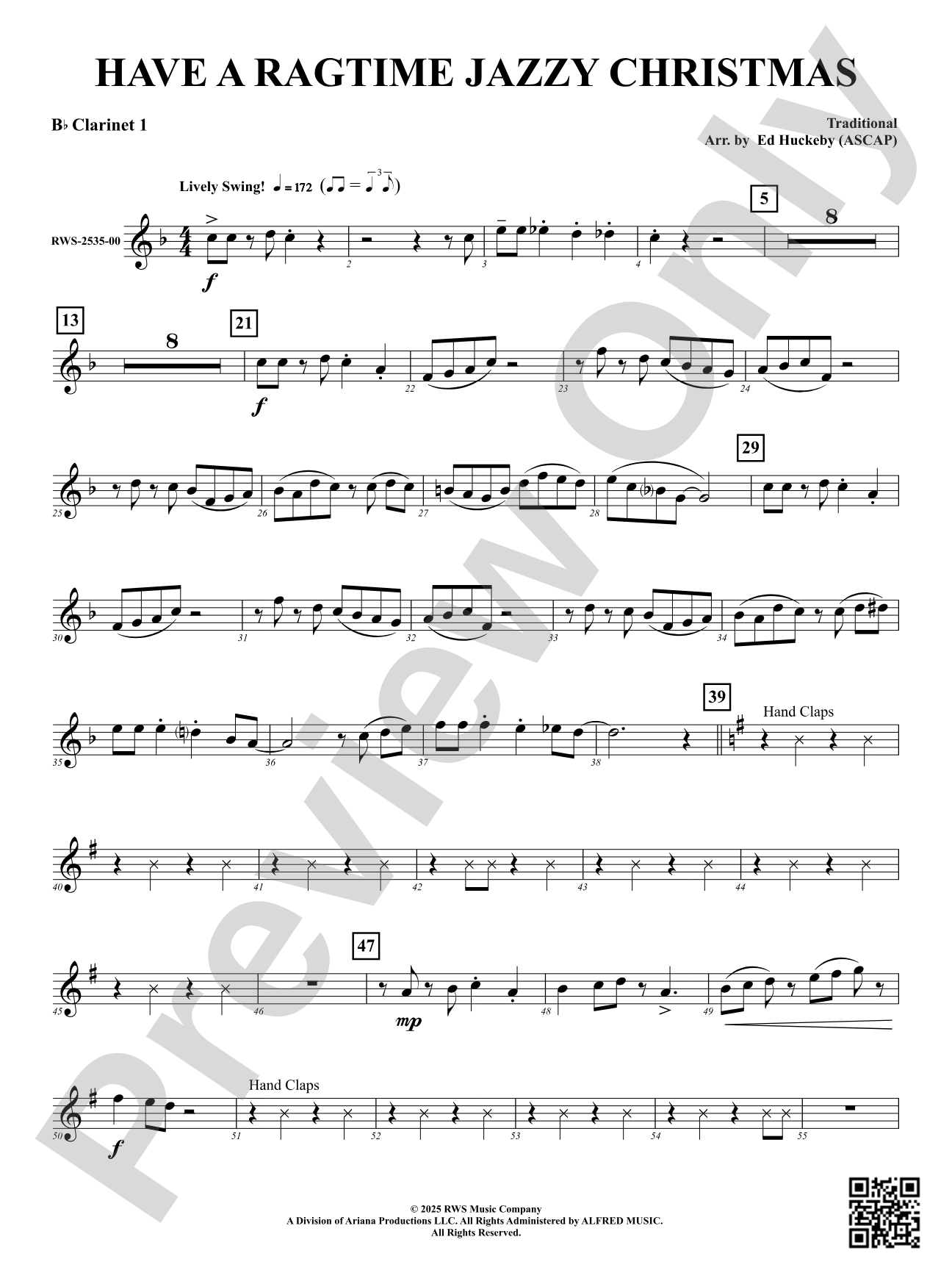 Have a Ragtime Jazzy Christmas: 1st B-flat Clarinet