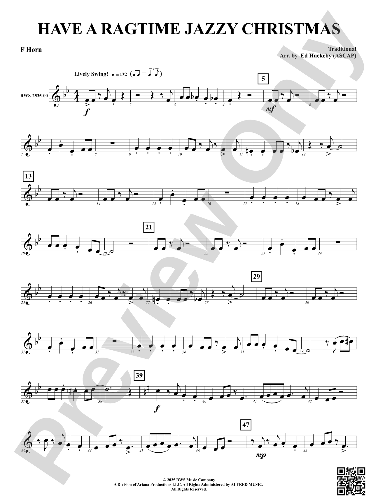 Have a Ragtime Jazzy Christmas: F Horn